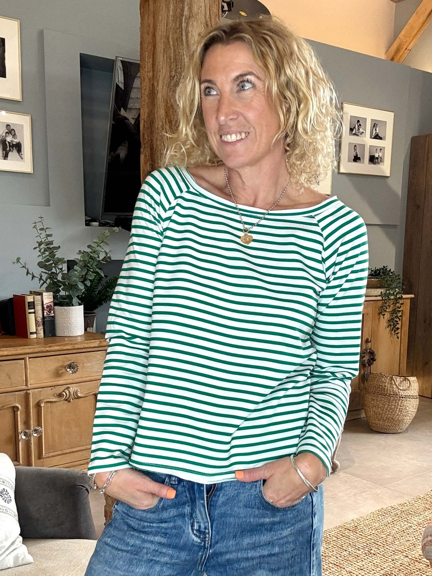 Breton Stripe Slub | Sea Green