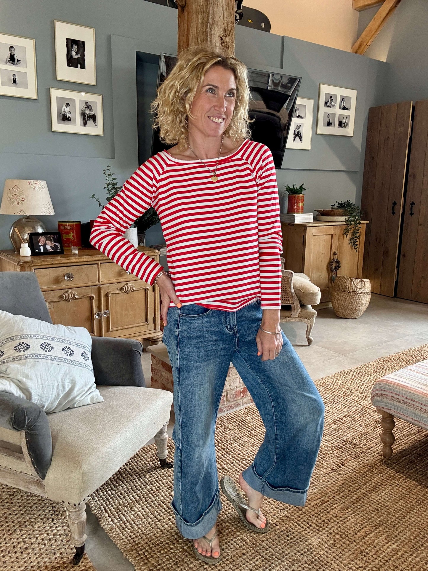 Breton Stripe Slub | Cornish Red