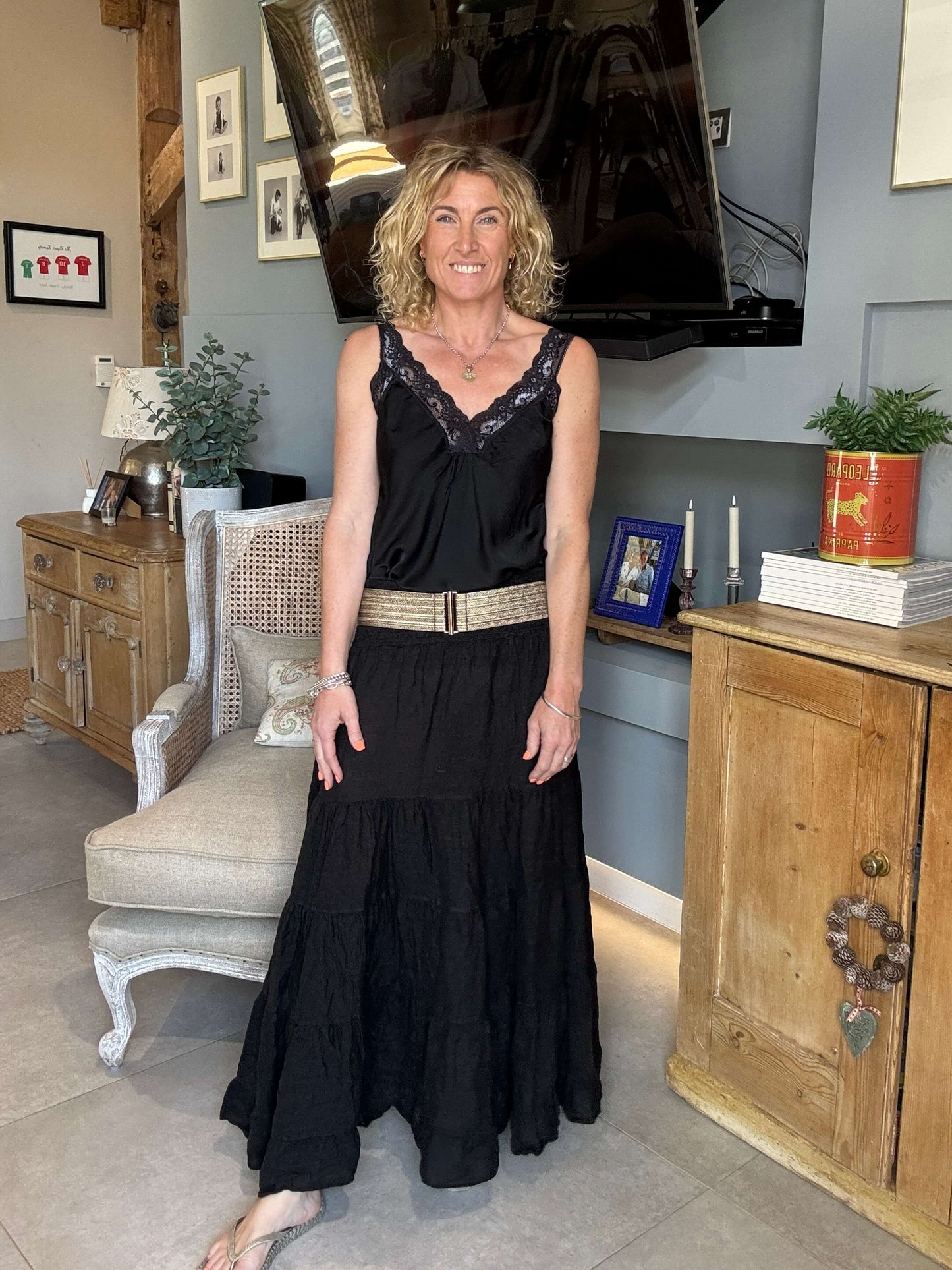 Lulu Linen Maxi Skirt | Black