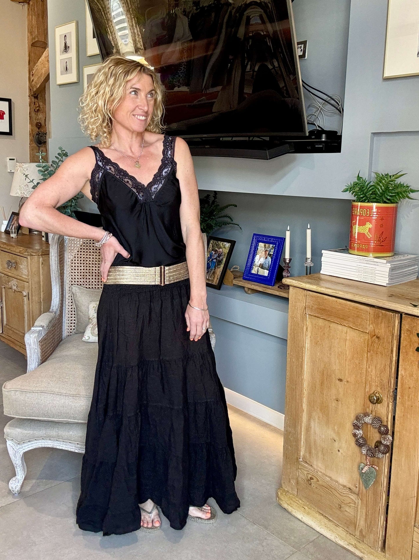 Lulu Linen Maxi Skirt | Black