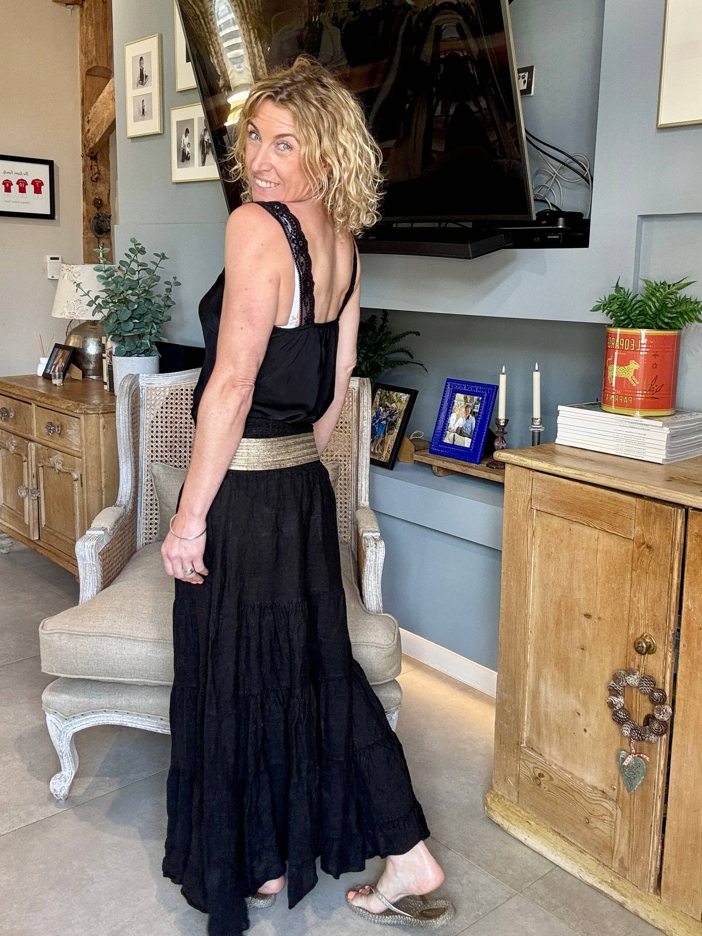 Lulu Linen Maxi Skirt | Black