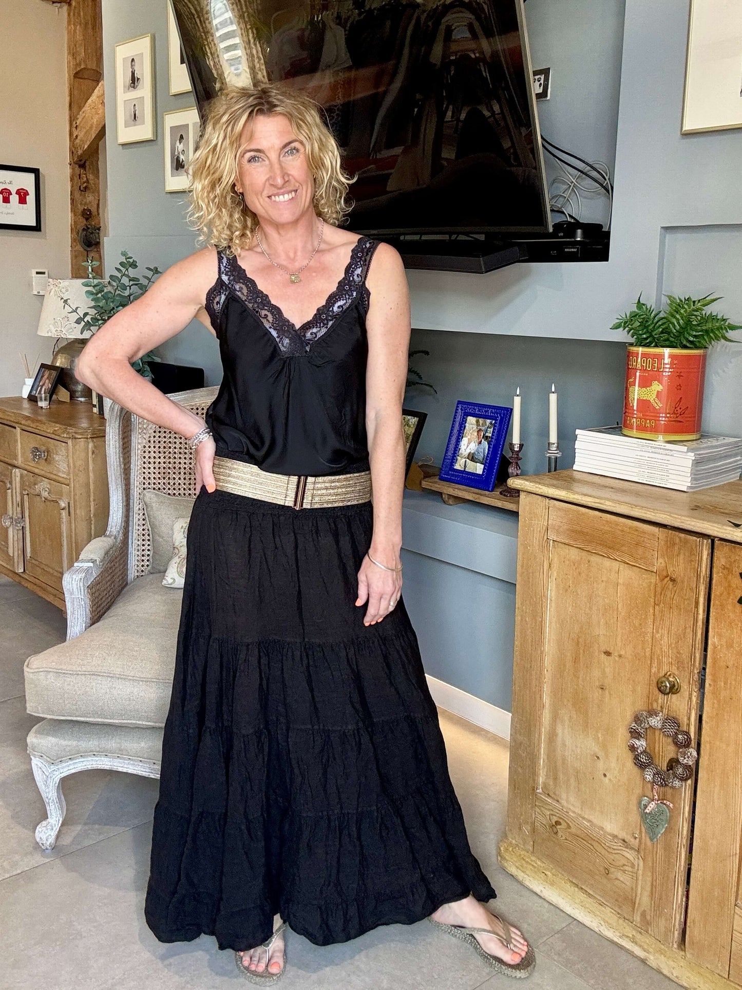 Lulu Linen Maxi Skirt | Black