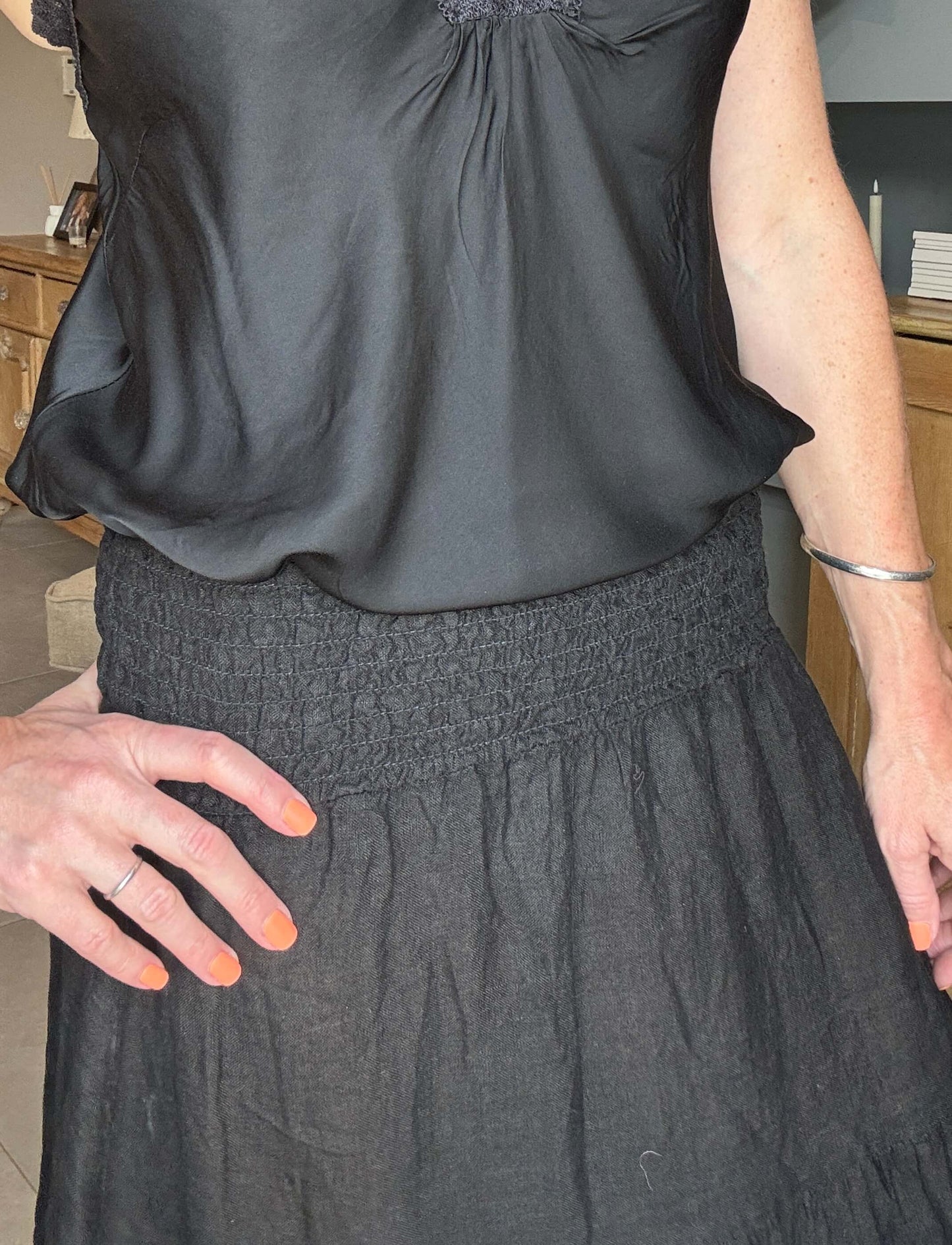 Lulu Linen Maxi Skirt | Black