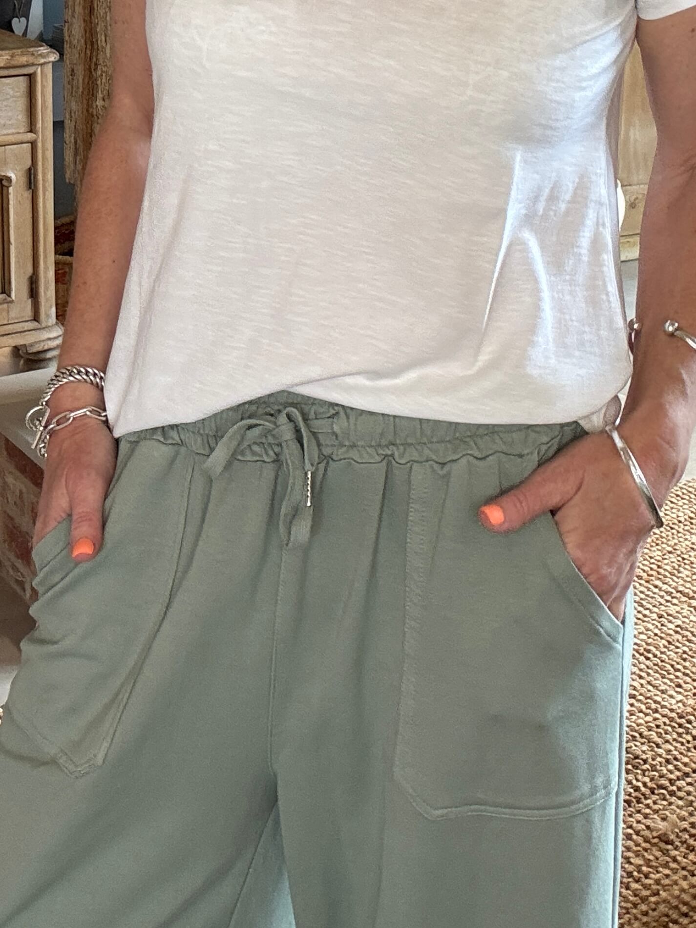 Dorset Wide Leg Jogger | Silver Sage