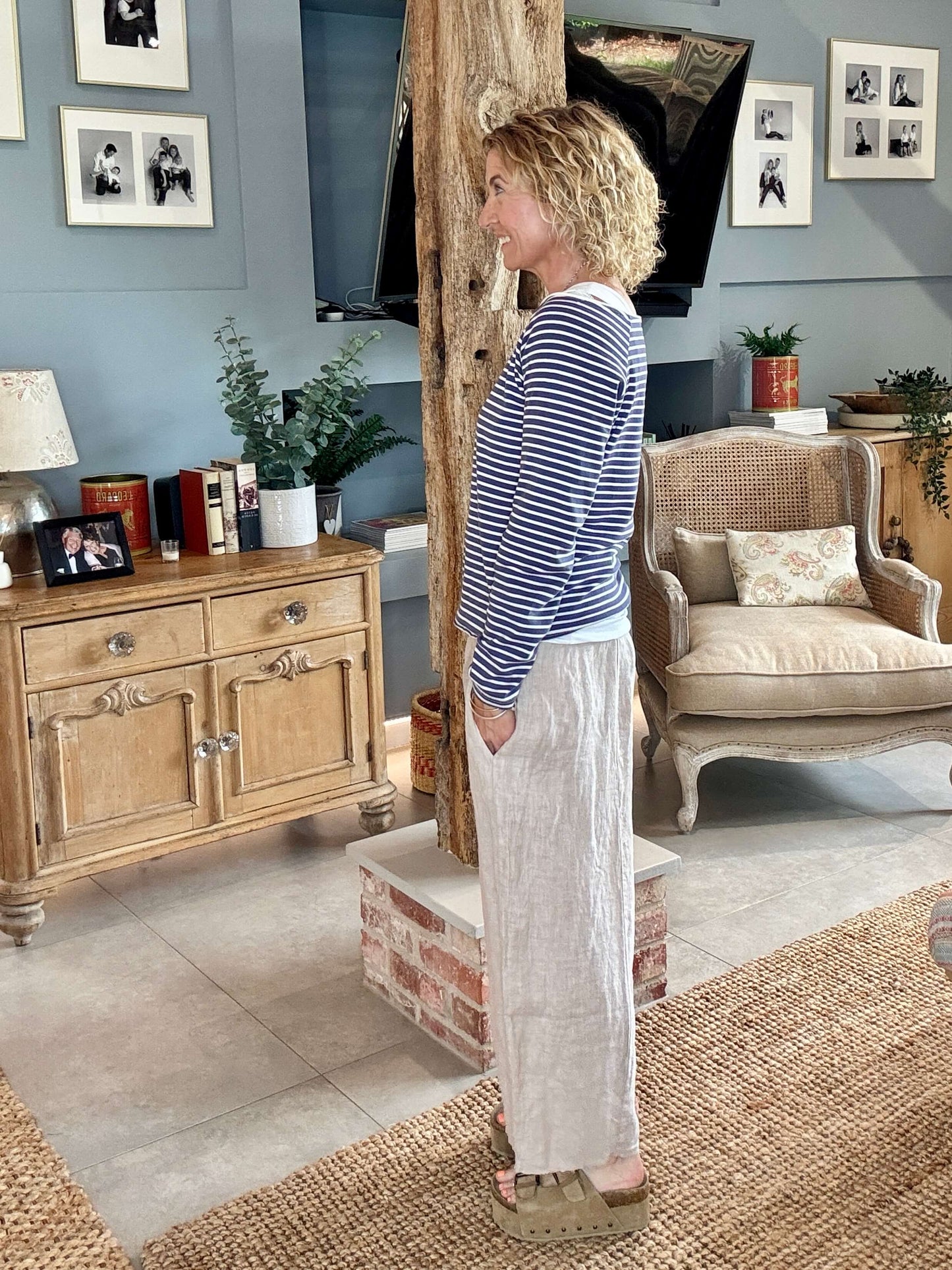 Gaucho Linen Pants | Stone