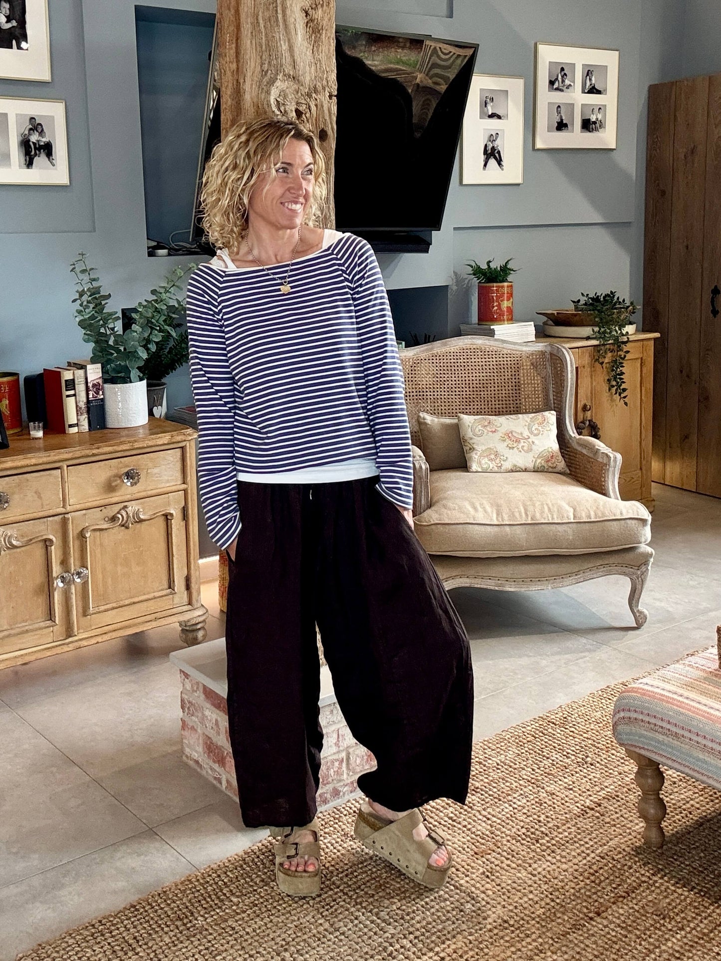 Gaucho Linen Pants | Chocolate