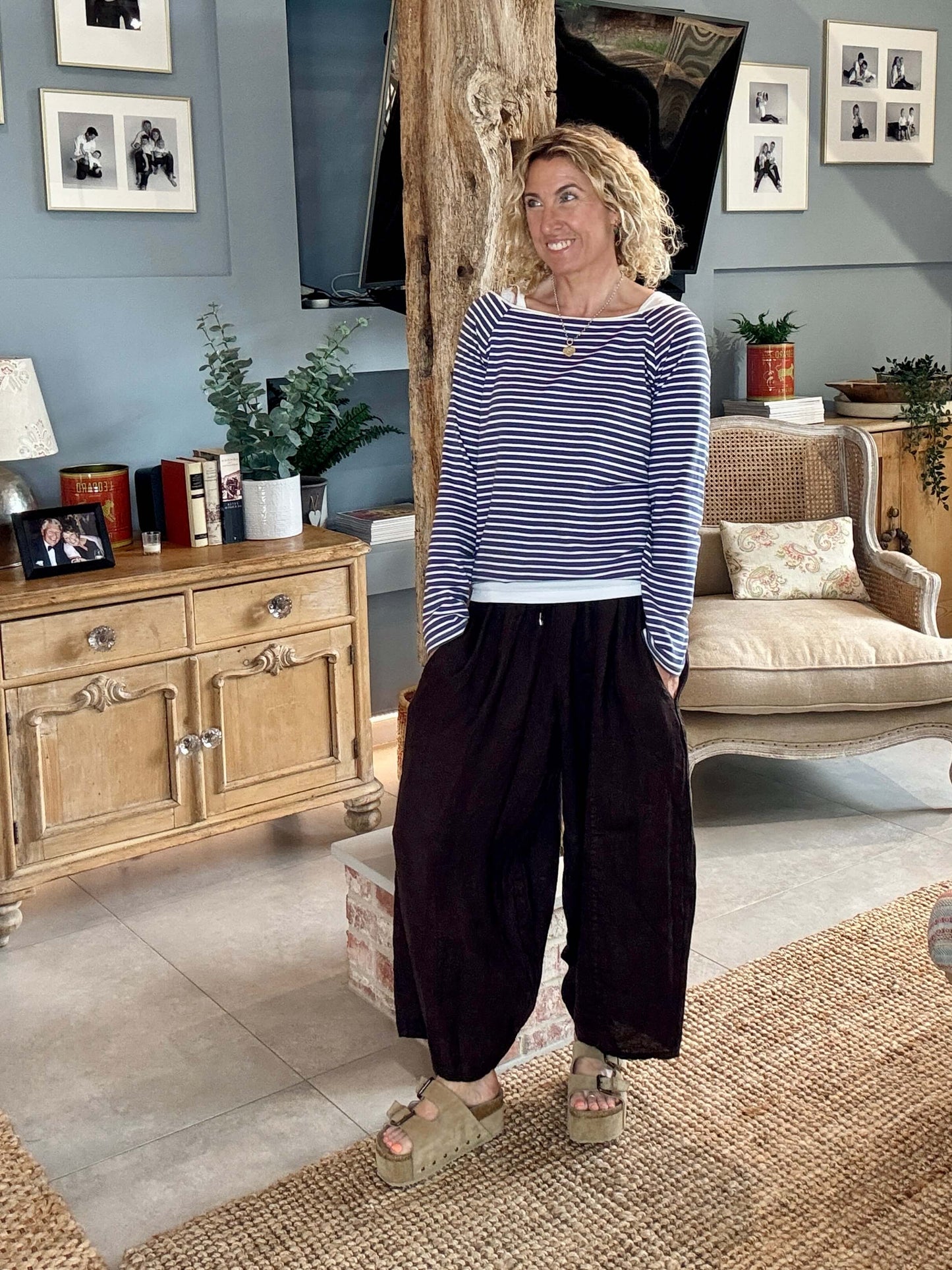 Gaucho Linen Pants | Chocolate