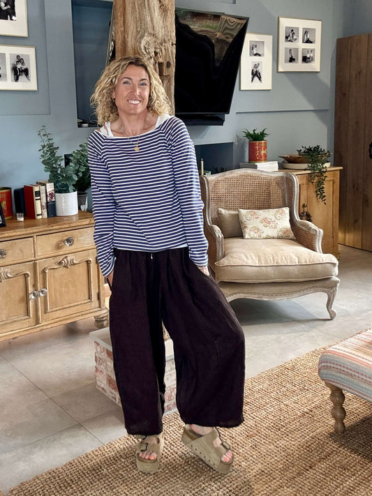 Gaucho Linen Pants | Chocolate