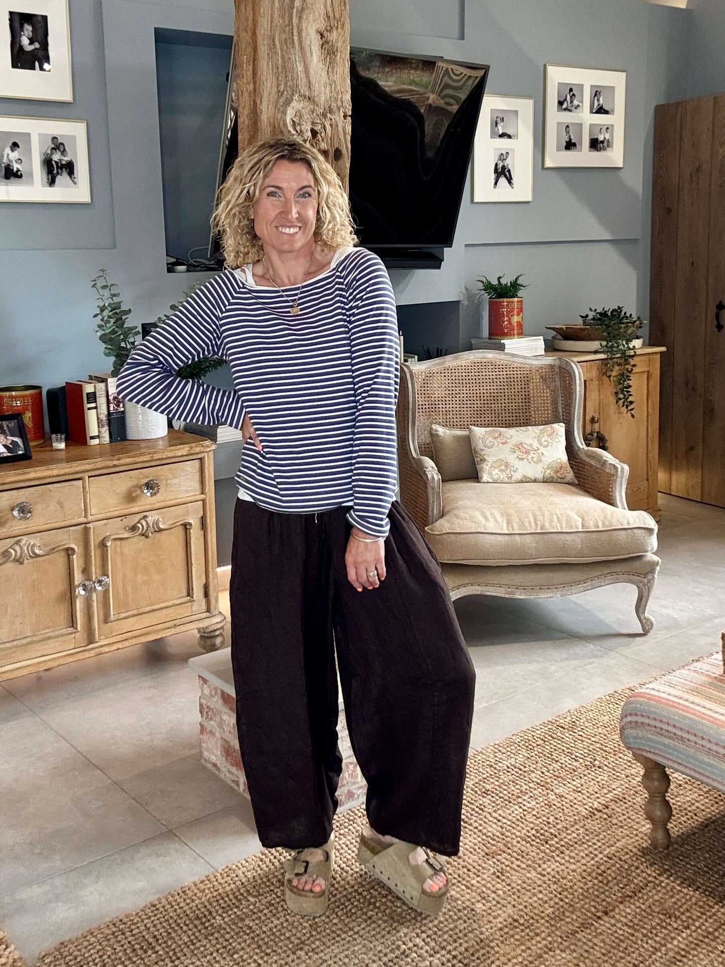 Gaucho Linen Pants | Chocolate