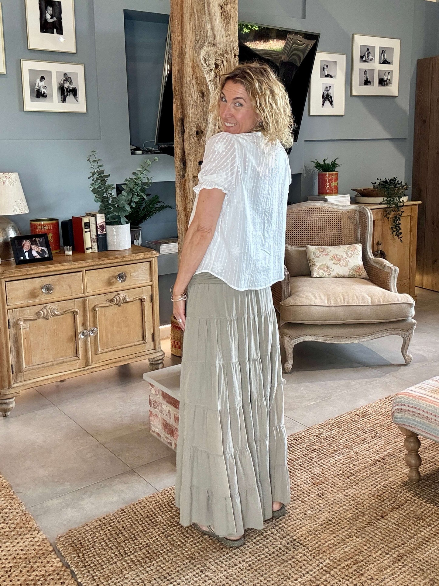 Lexi Tiered Maxi Skirt | Stone