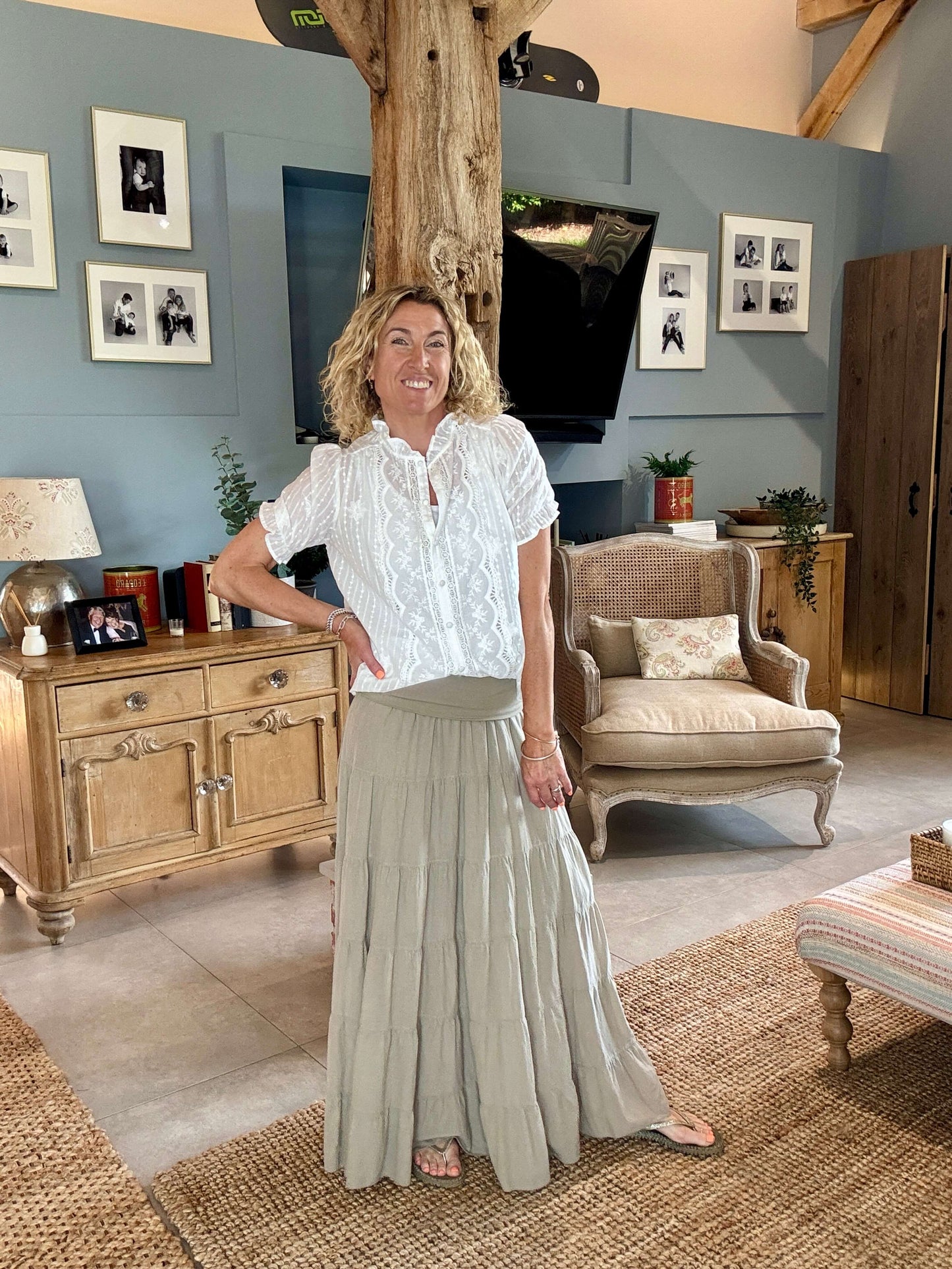 Lexi Tiered Maxi Skirt | Stone