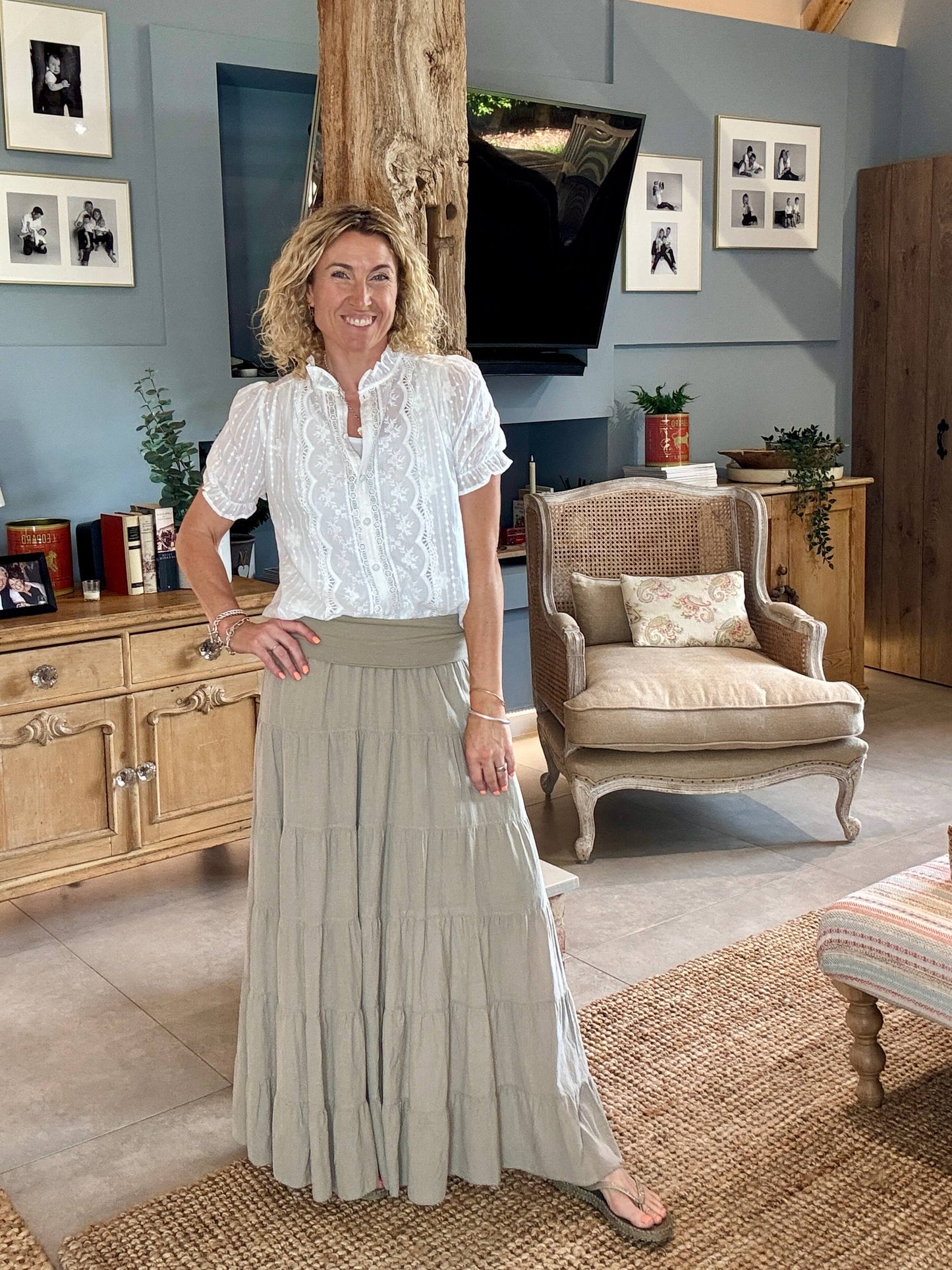 Lexi Tiered Maxi Skirt | Stone