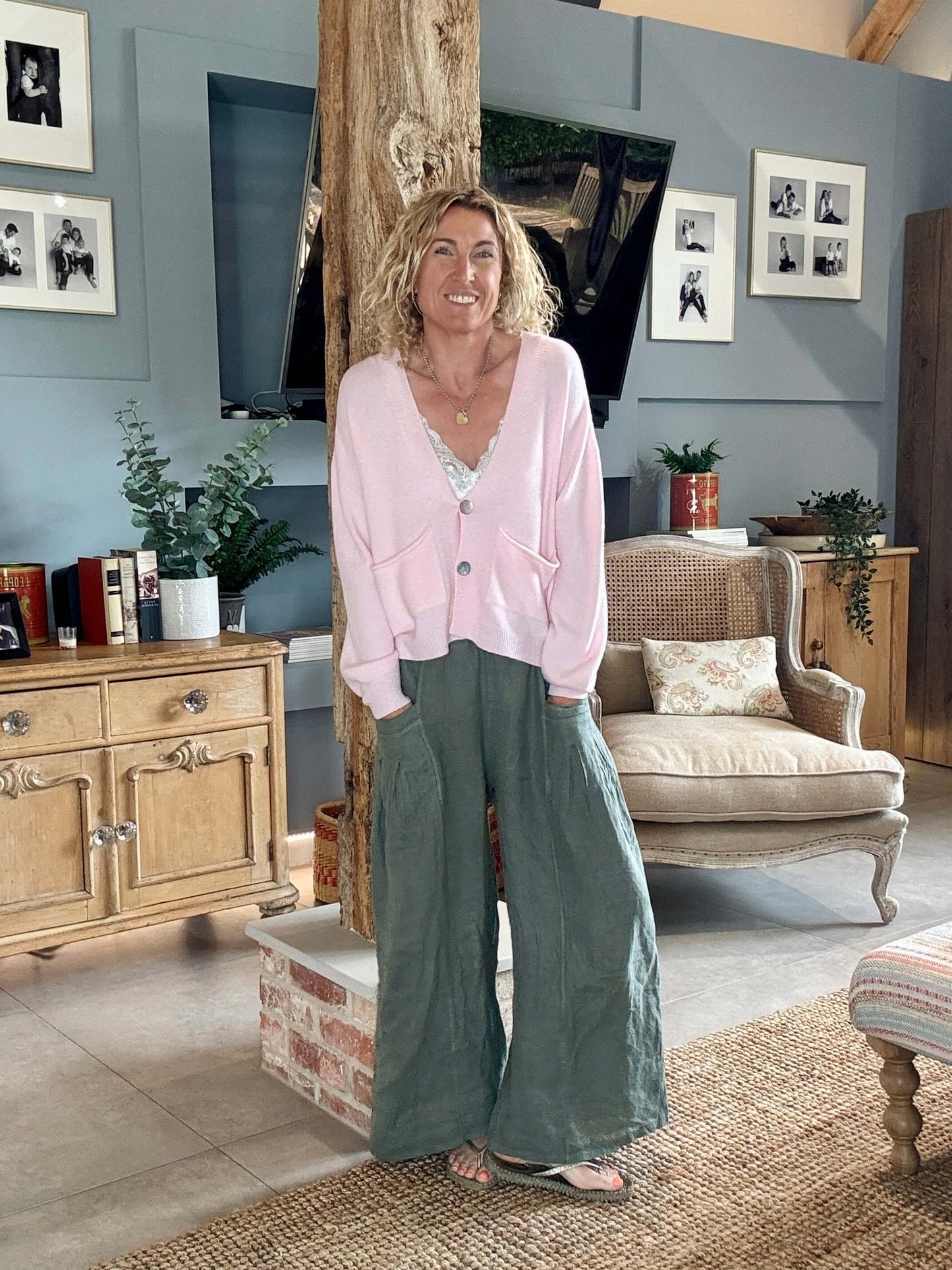 Long Beach Linen Trousers | Khaki