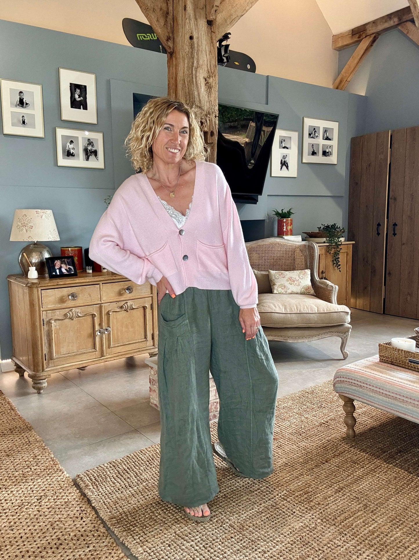 Long Beach Linen Trousers | Khaki