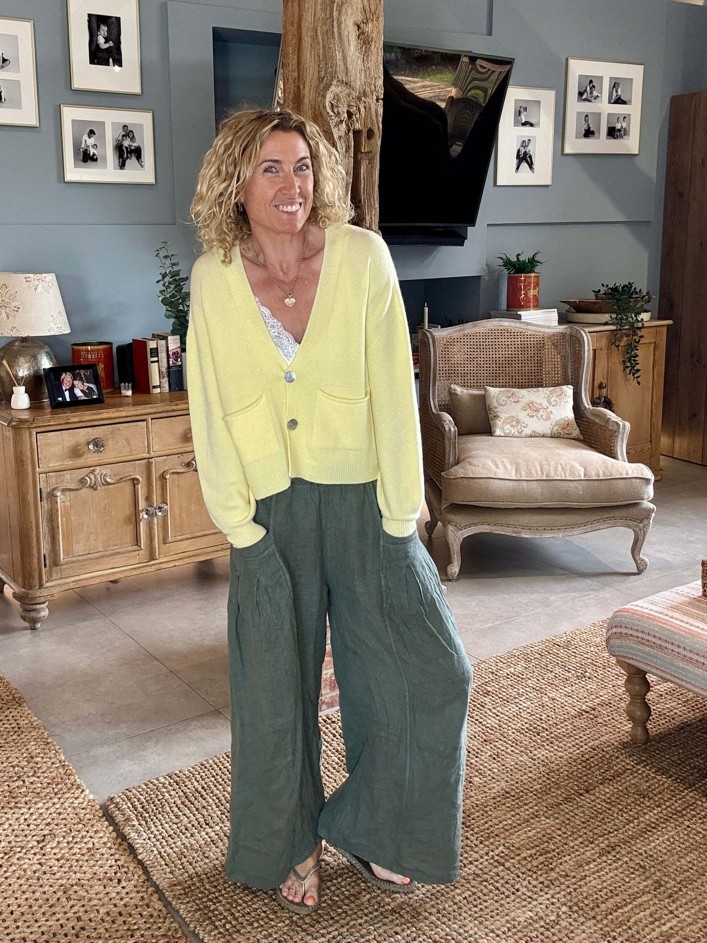 Long Beach Linen Trousers | Khaki