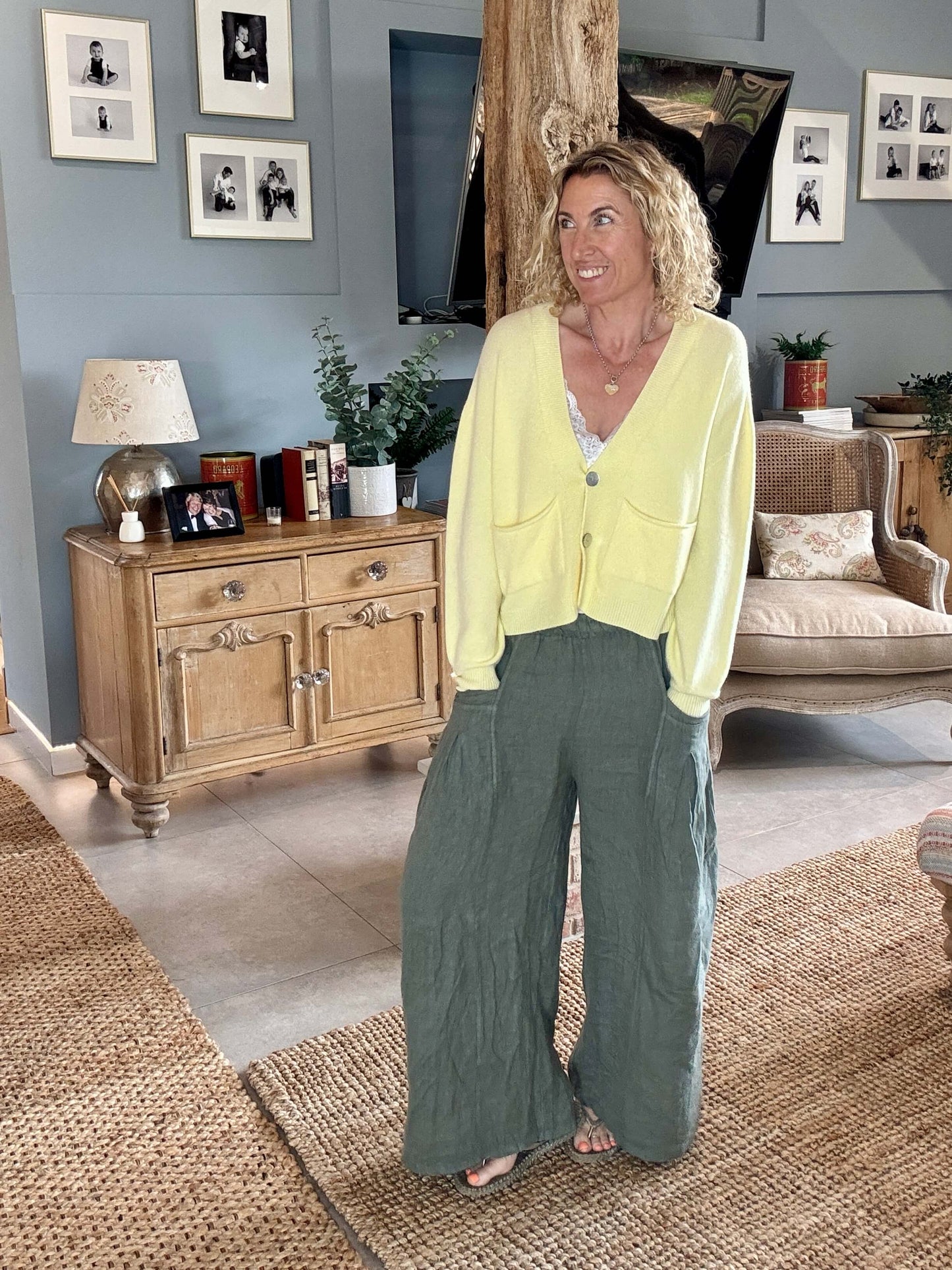 Long Beach Linen Trousers | Khaki