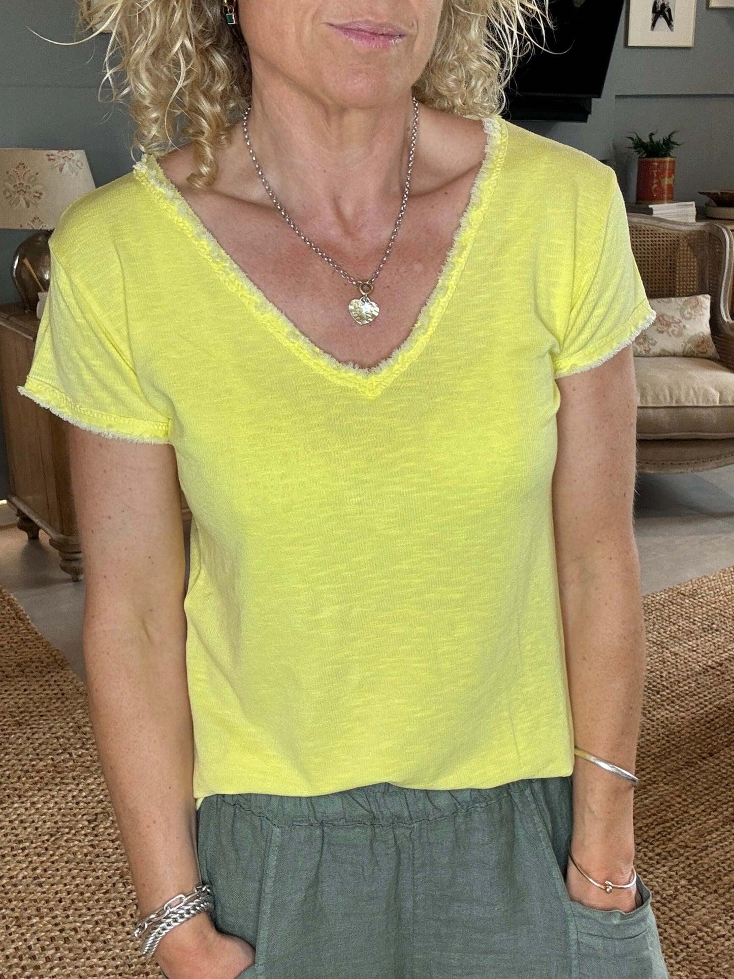 The Drift V-Neck Tee | Canary Yellow