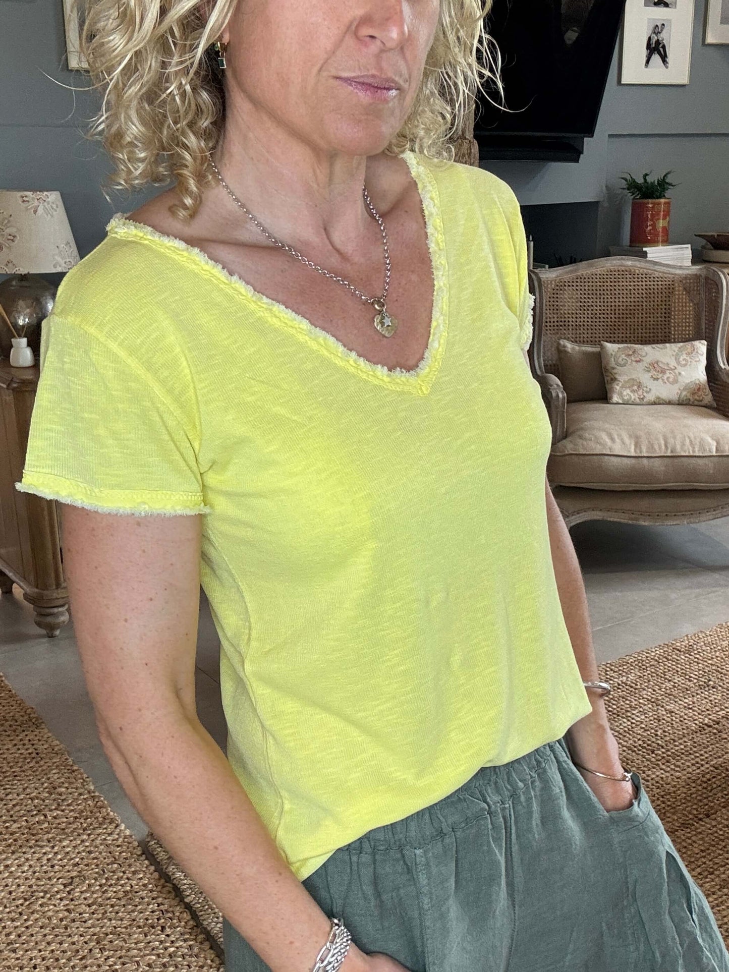 The Drift V-Neck Tee | Canary Yellow