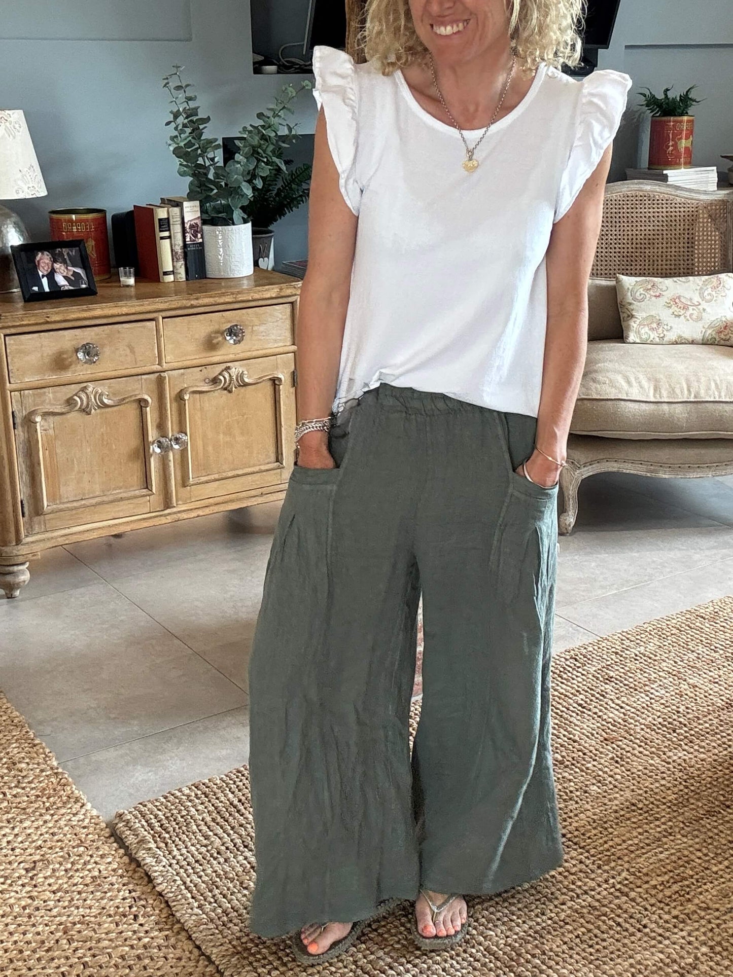White Flutter Sleeve T-Shirt