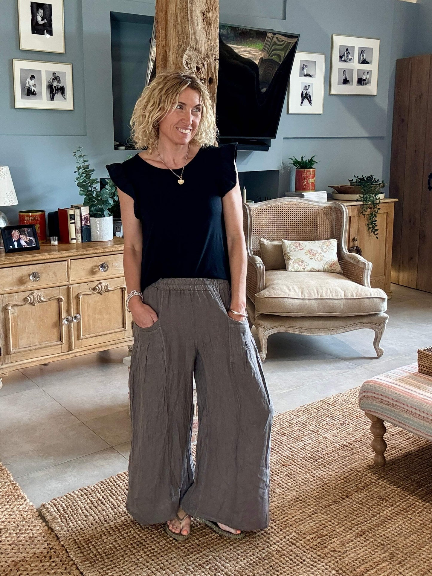 Long Beach Linen Trousers | Mocha