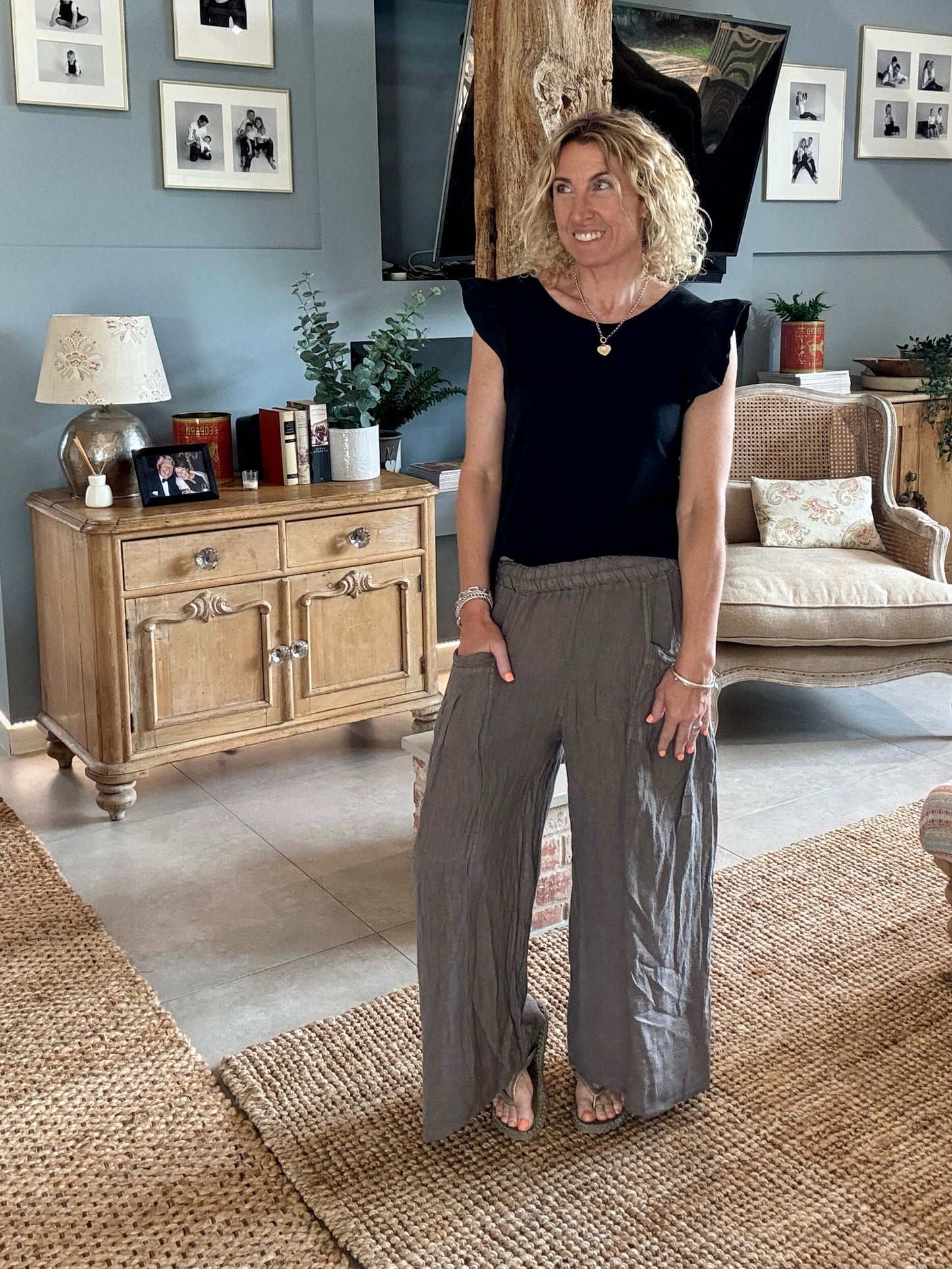 Long Beach Linen Trousers | Mocha