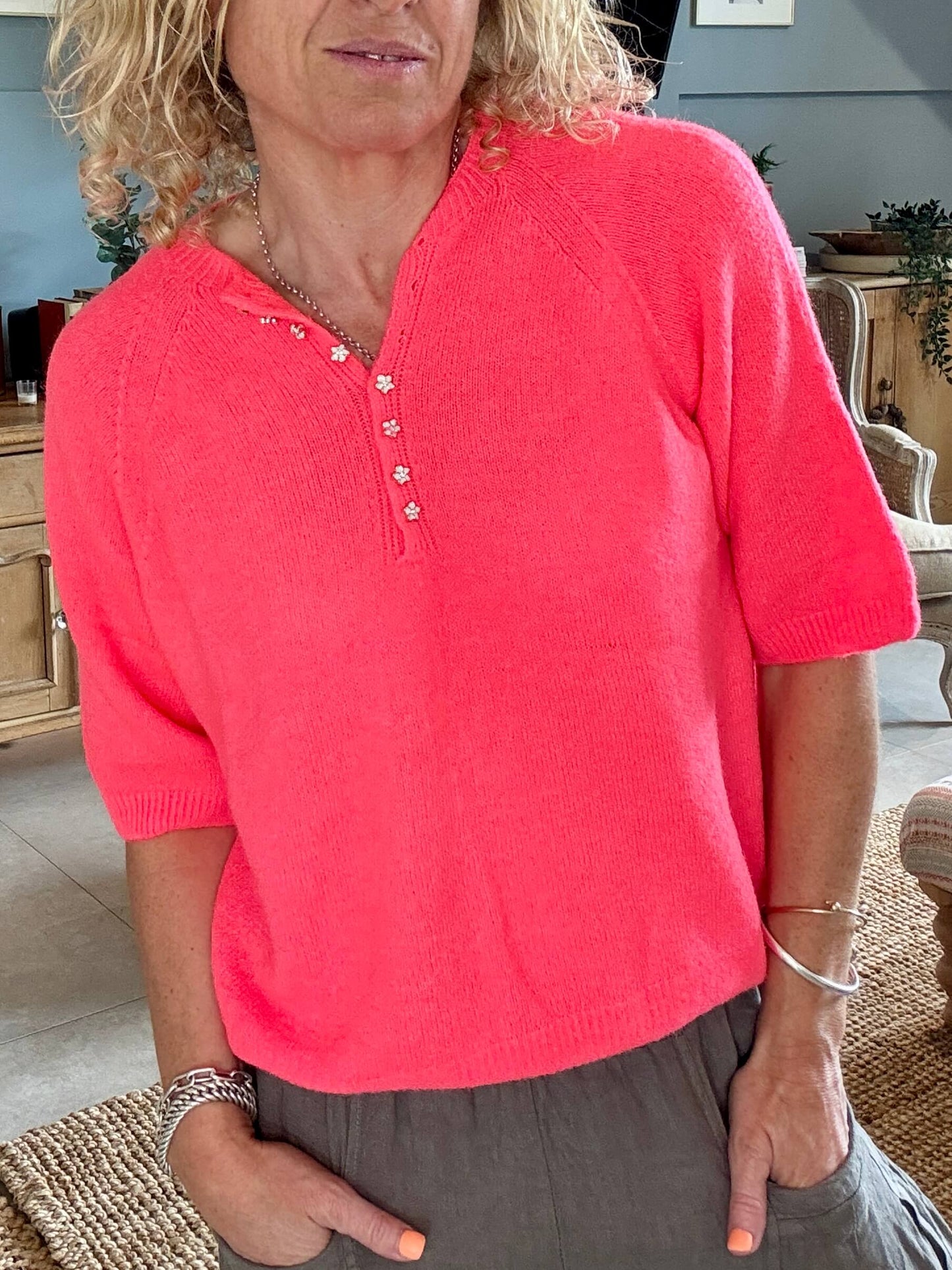 Dixie Knit | Neon Coral