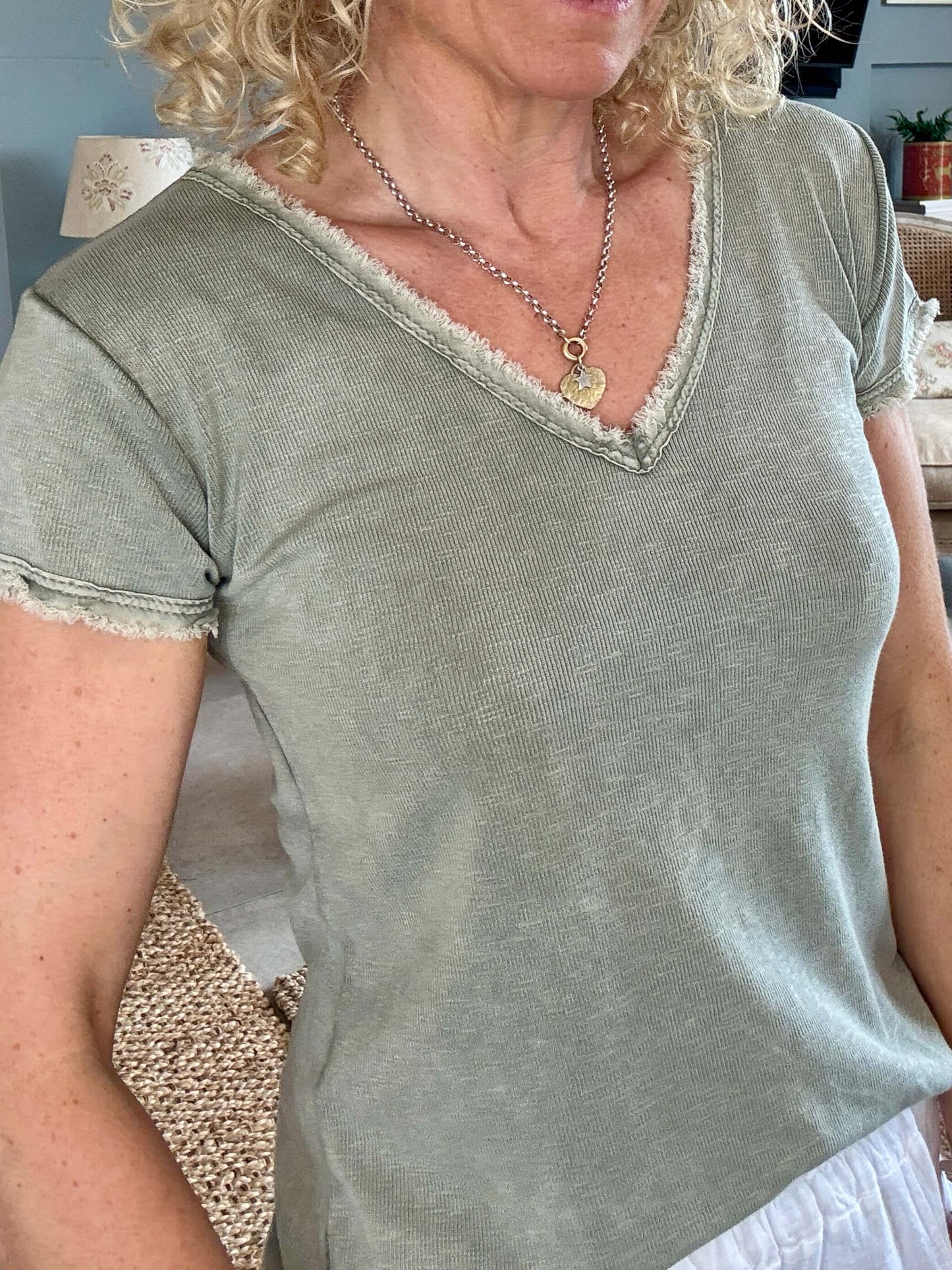 The Drift V-Neck Tee | Light Khaki