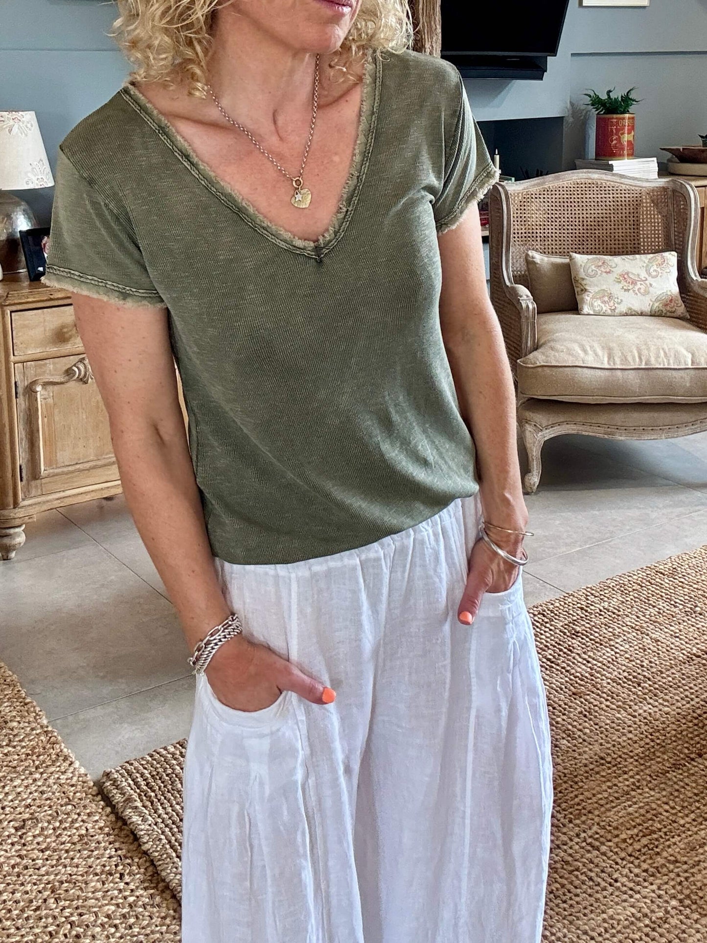 Long Beach Linen Trousers | White