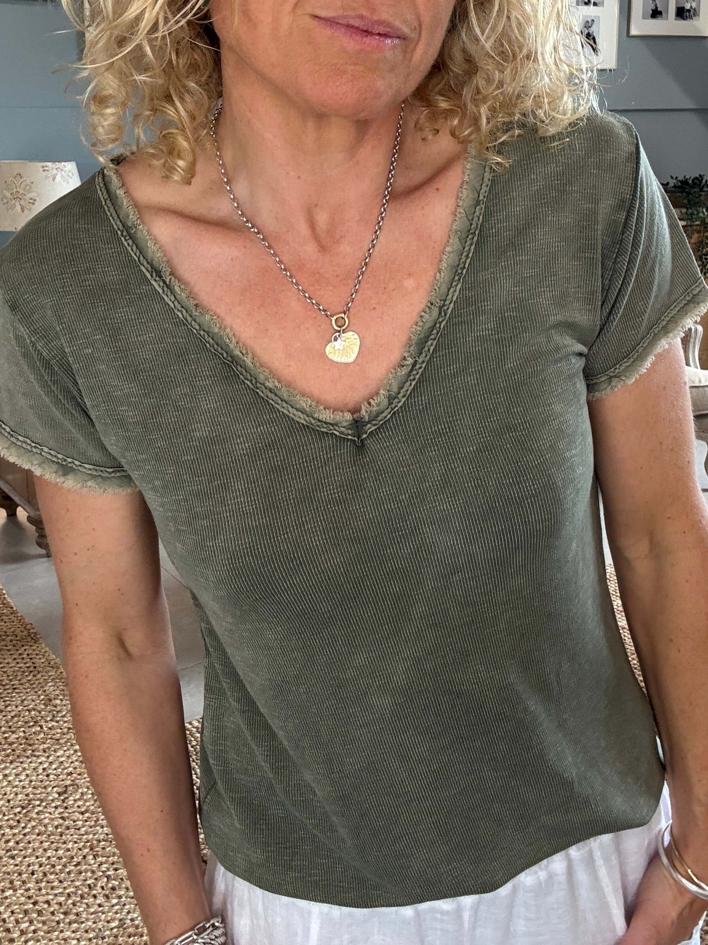 The Drift V-Neck Tee | Khaki