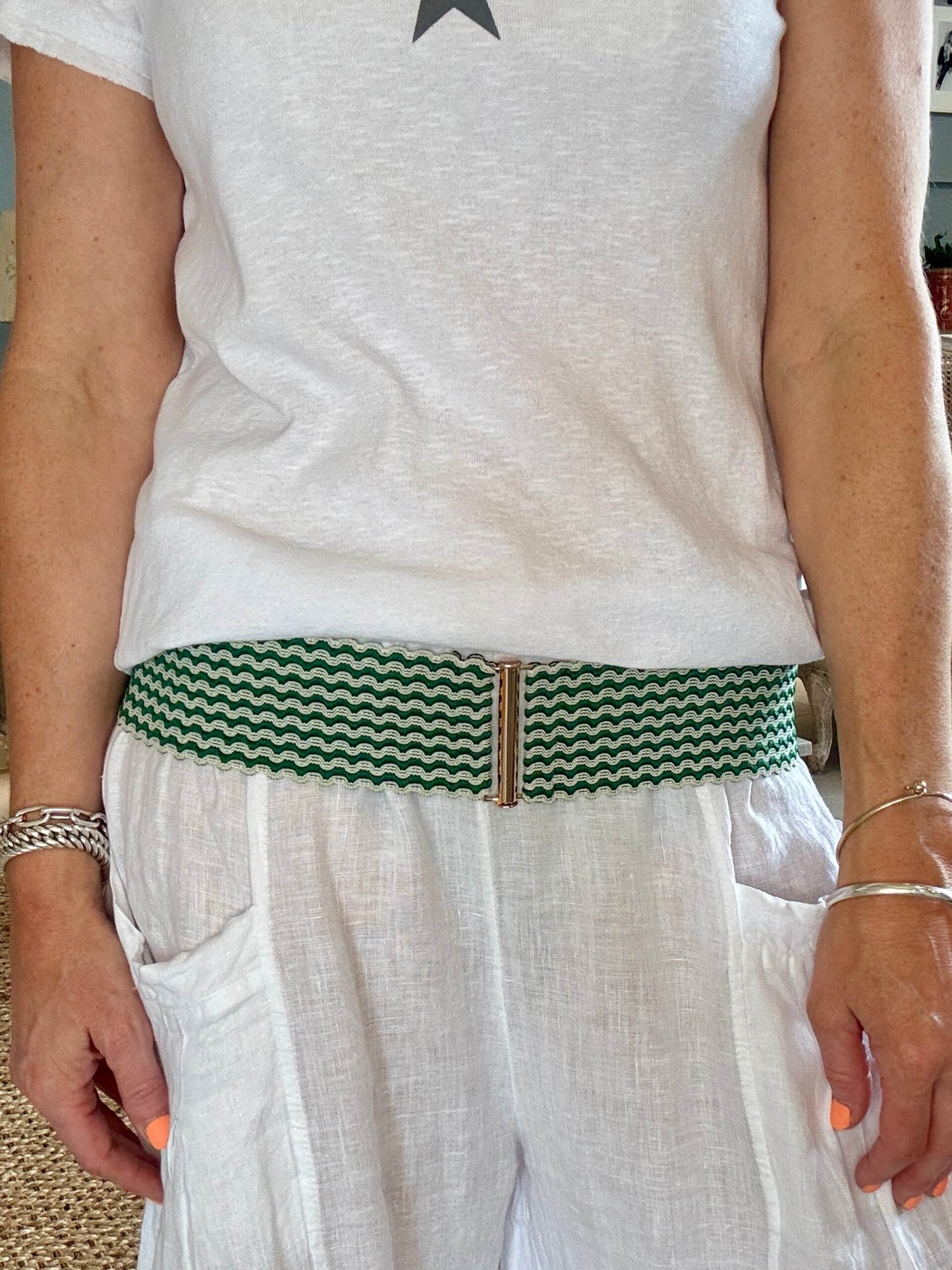Ric Rac Bełt | Green & White