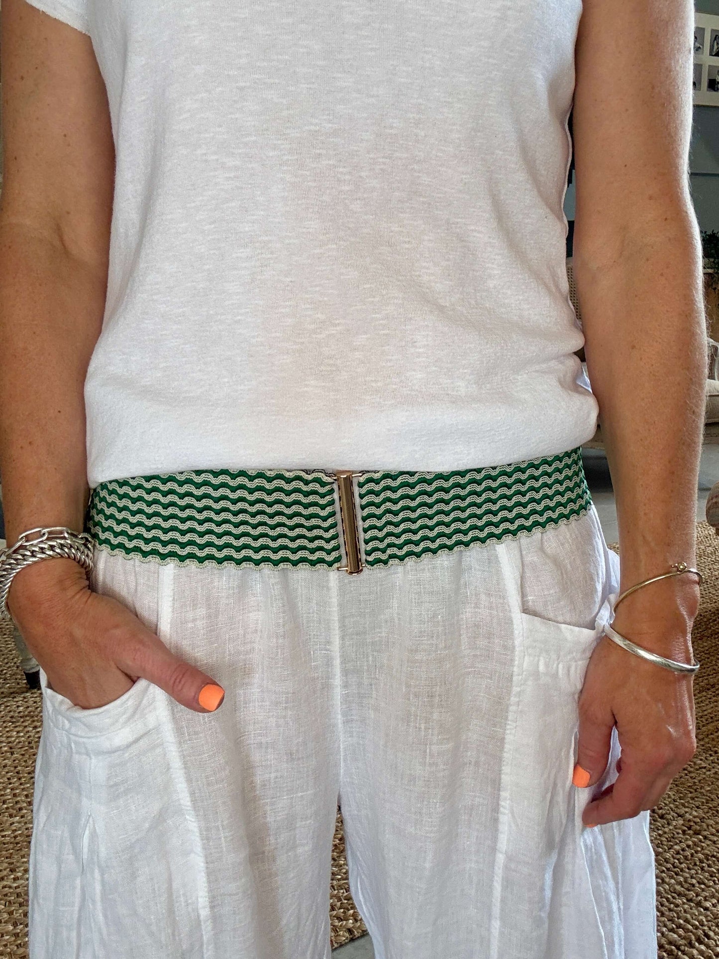 Ric Rac Bełt | Green & White