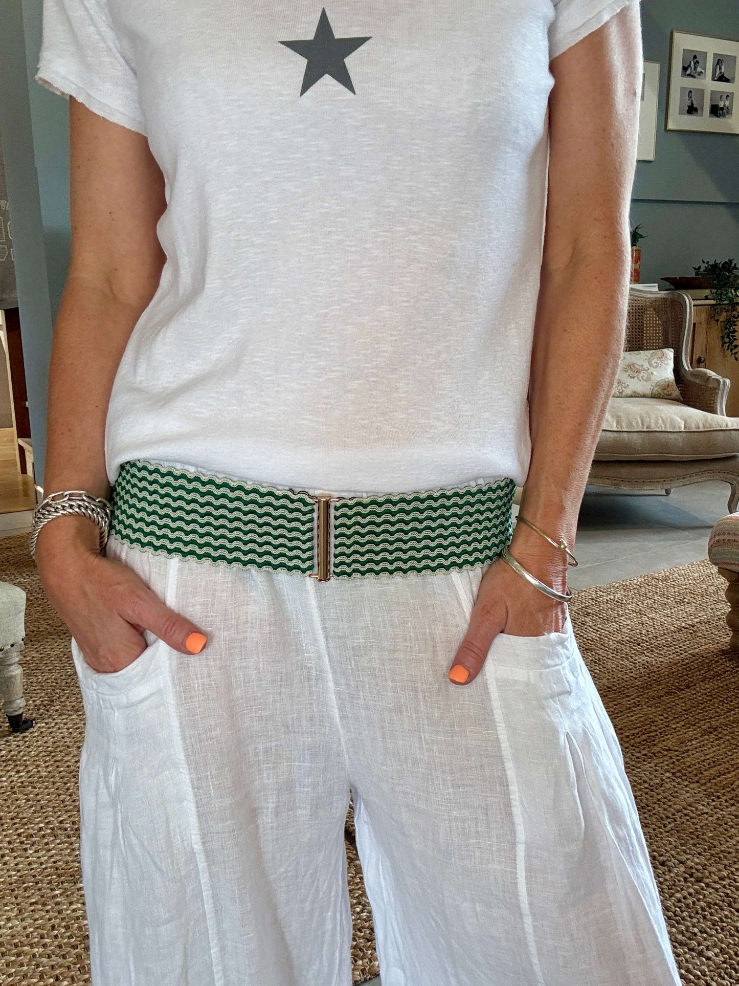 Ric Rac Bełt | Green & White