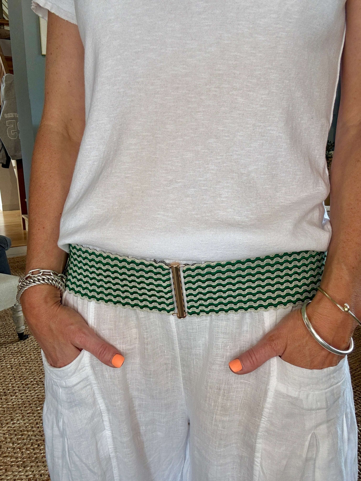 Ric Rac Bełt | Green & White