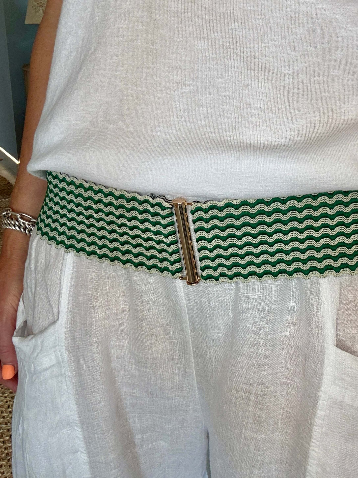 Ric Rac Bełt | Green & White