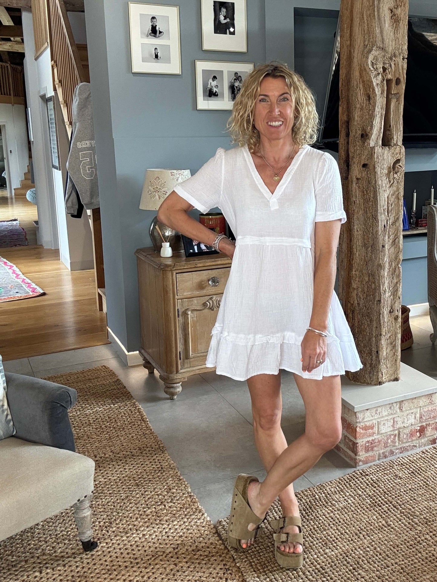 The Stevie Dress | Linen White