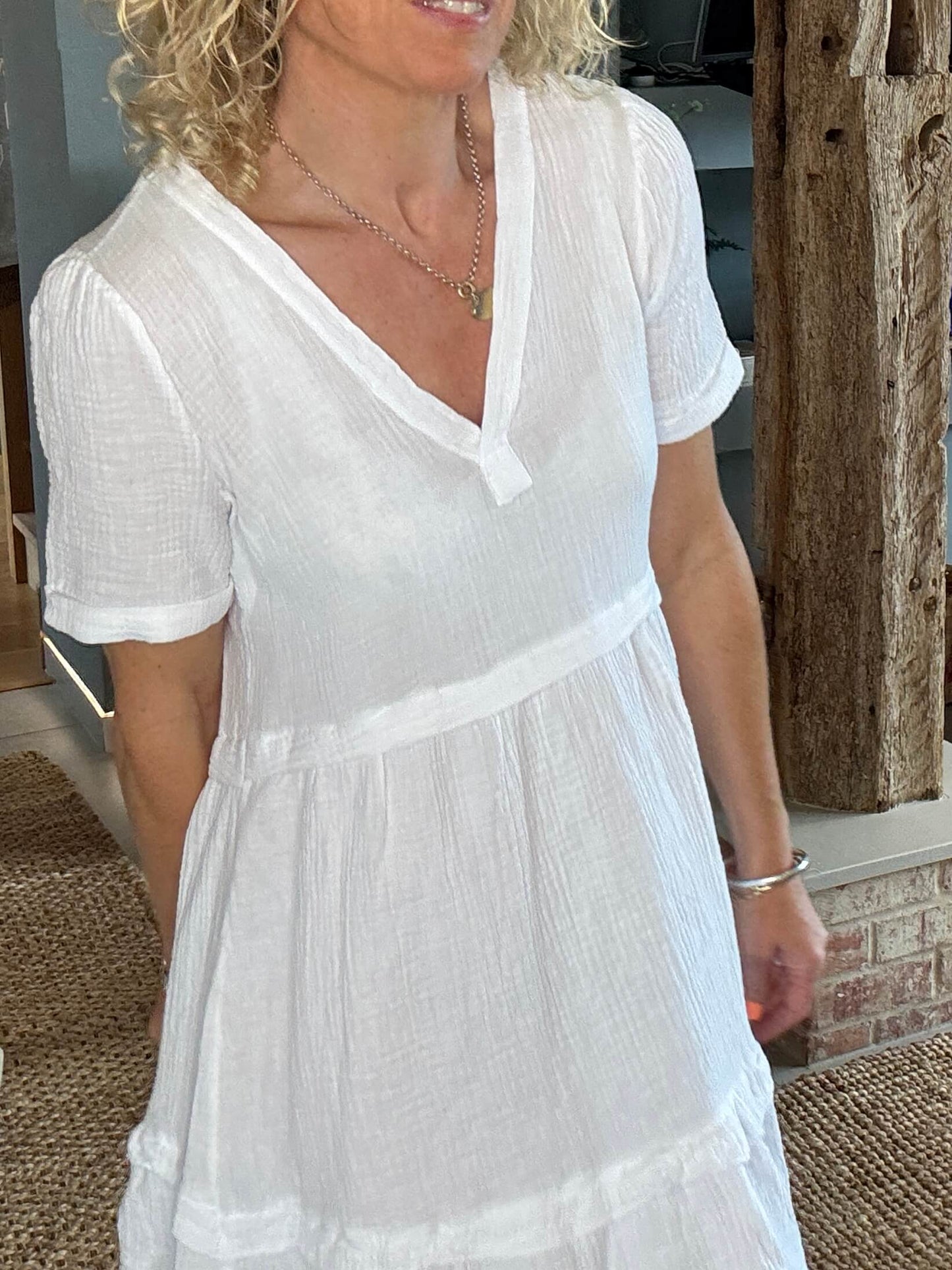 The Stevie Dress | Linen White