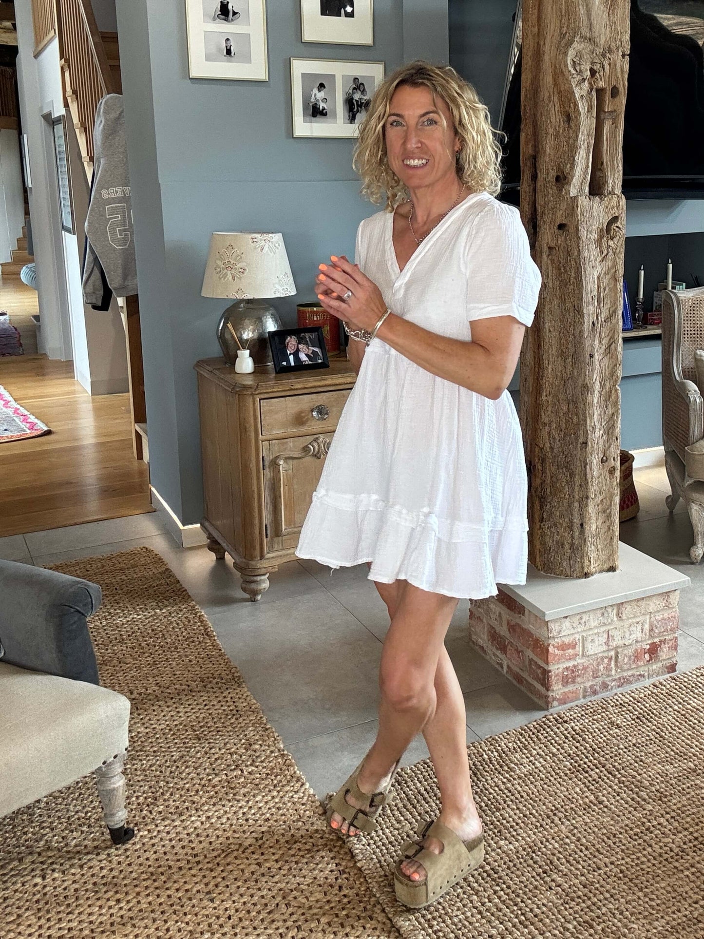 The Stevie Dress | Linen White