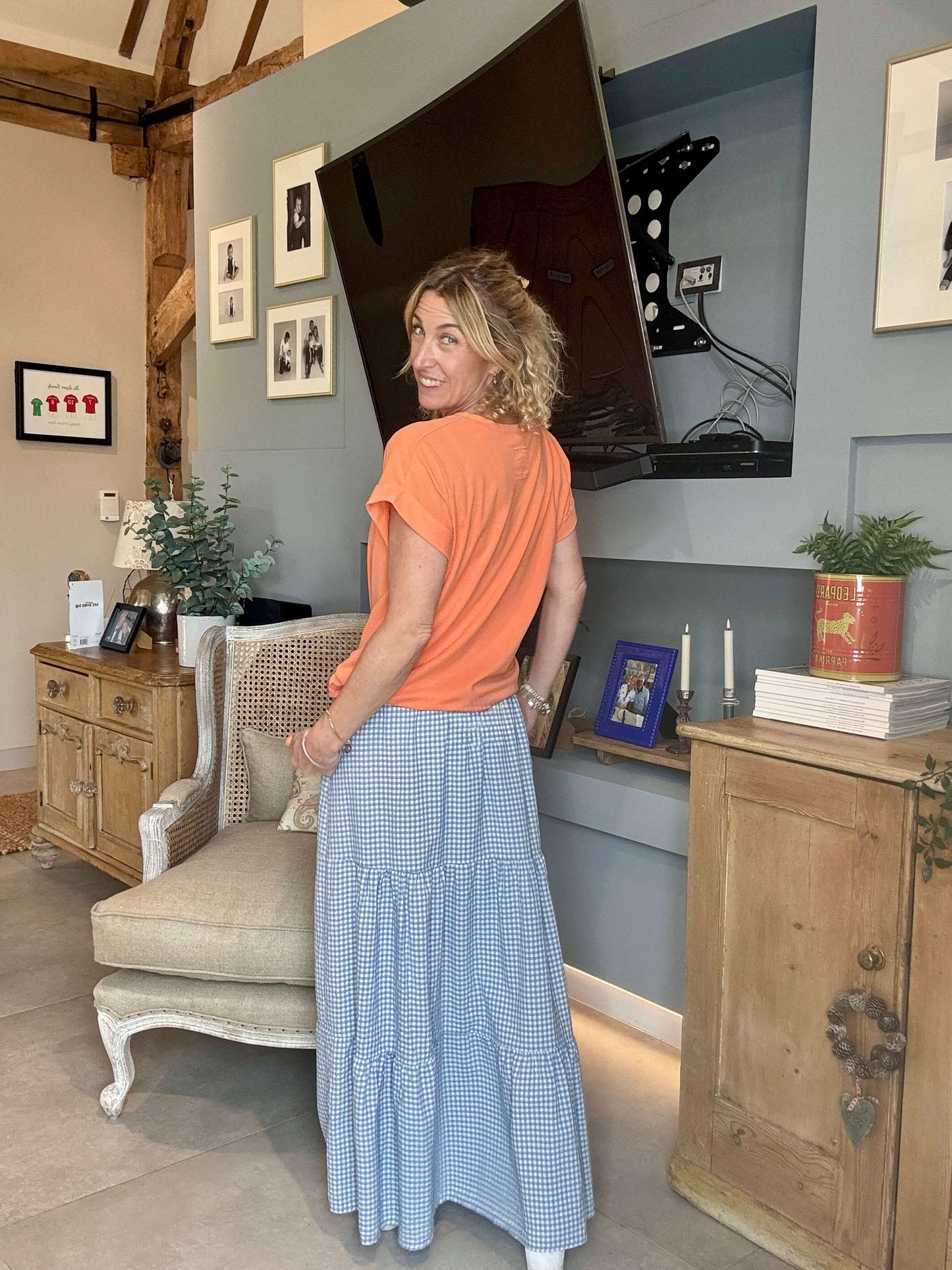 Polzeath V-Neck T-shirt | Vintage Orange