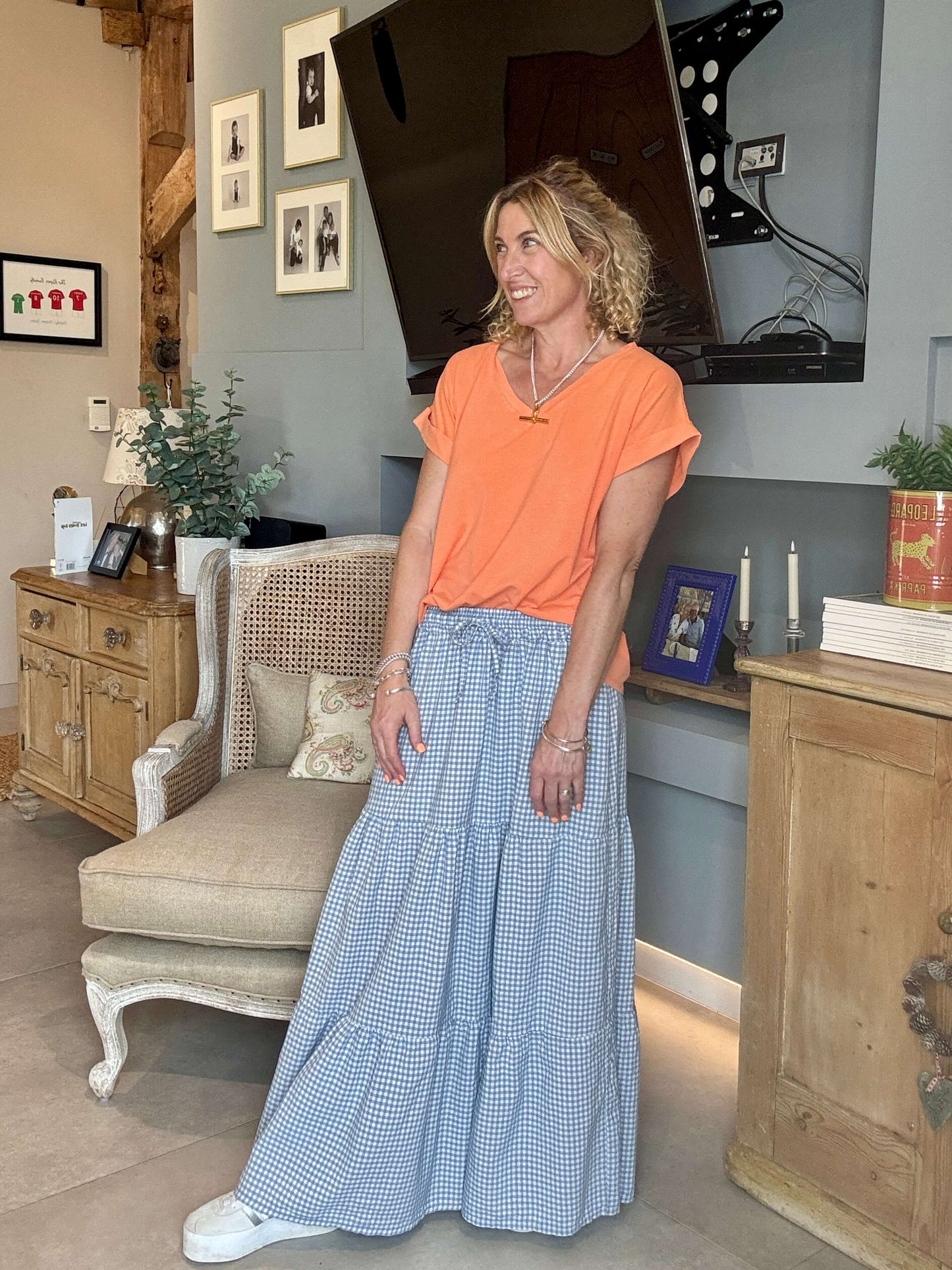 Polzeath V-Neck T-shirt | Vintage Orange
