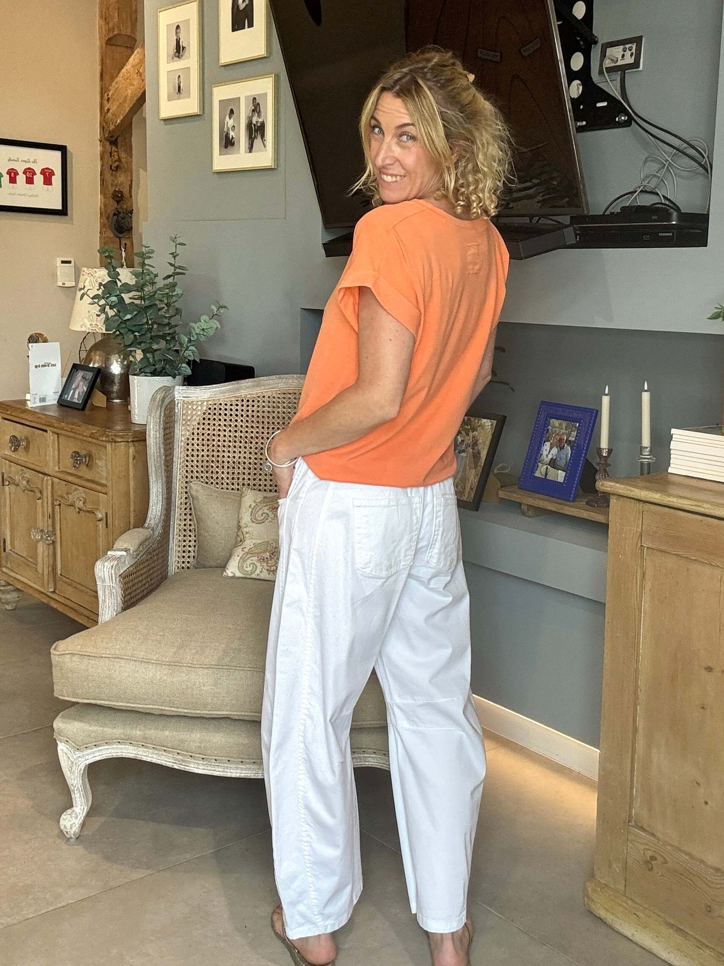 Polzeath V-Neck T-shirt | Vintage Orange