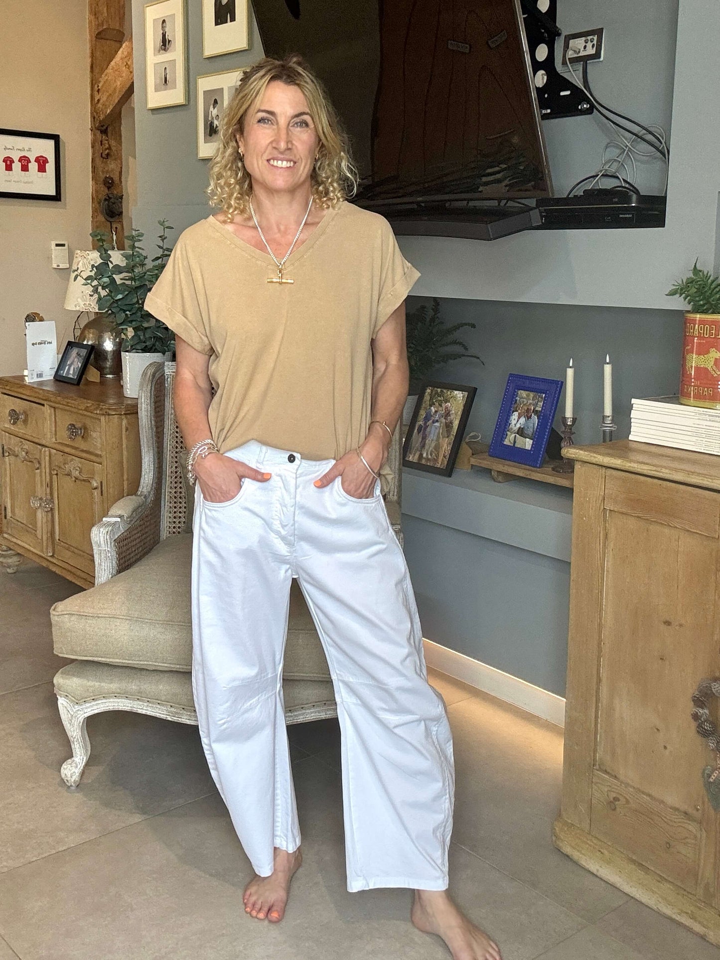 Polzeath V-Neck T-shirt | Butterscotch