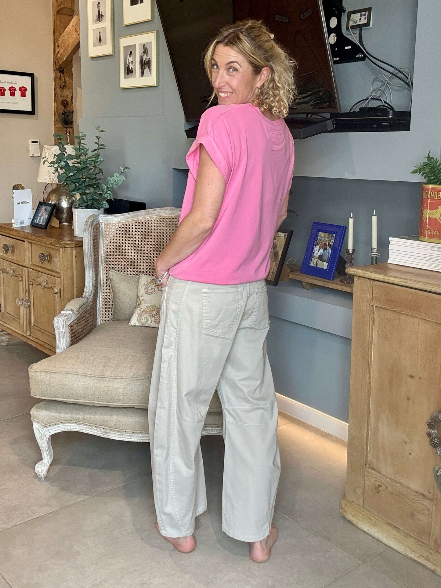 Polzeath V-Neck T-shirt | Pink