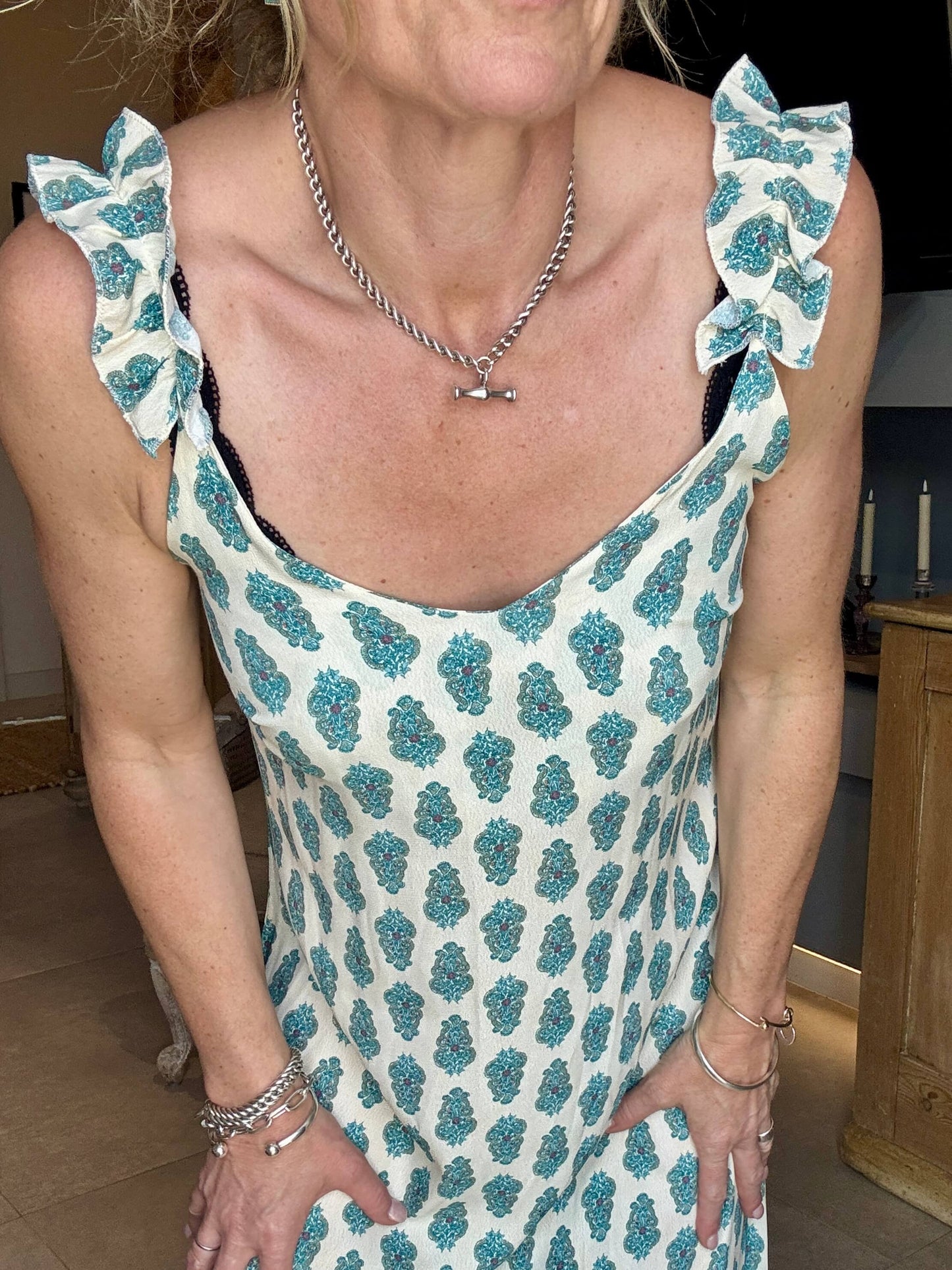 Sumatra Frill Strap Maxi Dress | Ikat