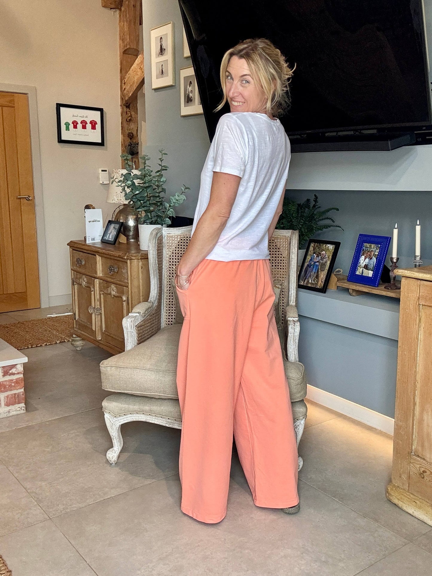 Dorset Wide Leg Jogger | Flamingo (NEW)