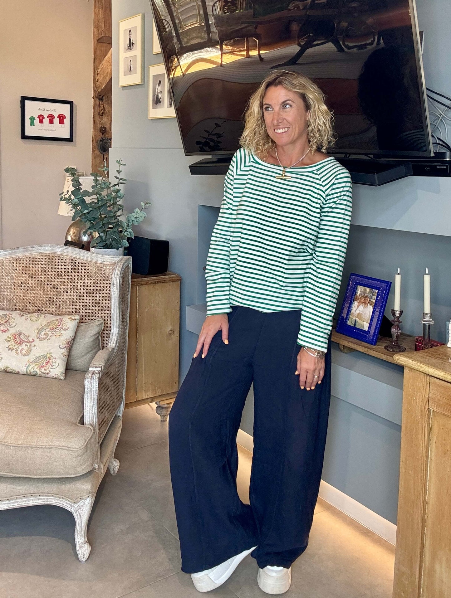 Long Beach Linen Trousers | Navy (NEW)