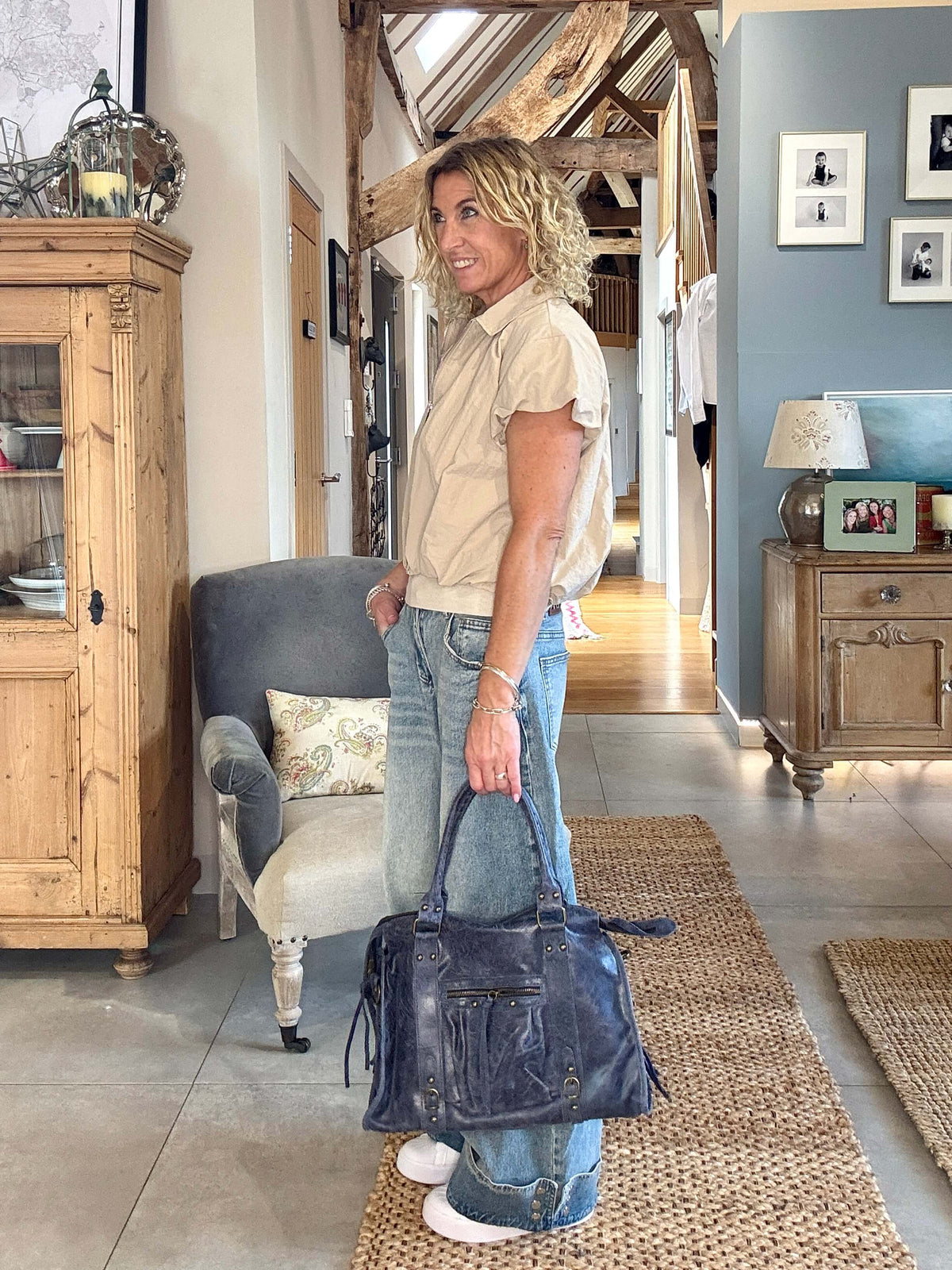 Sienna Slouch Bag | Blue-Grey