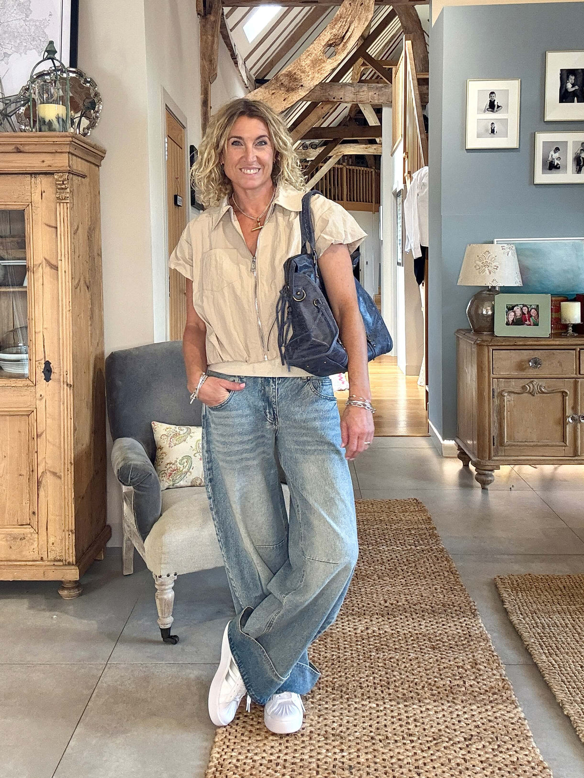 Sienna Slouch Bag | Blue-Grey