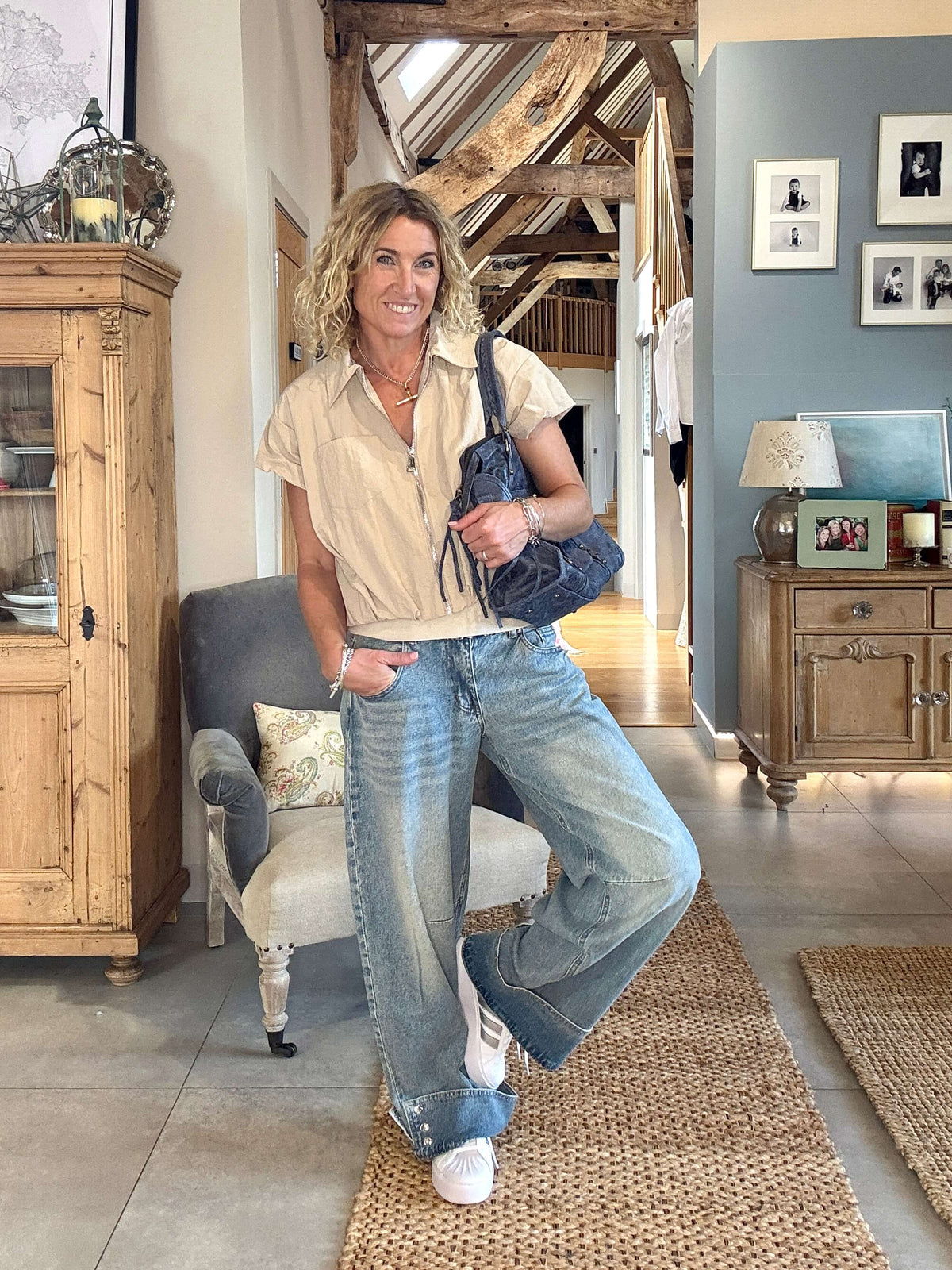 Sienna Slouch Bag | Blue-Grey