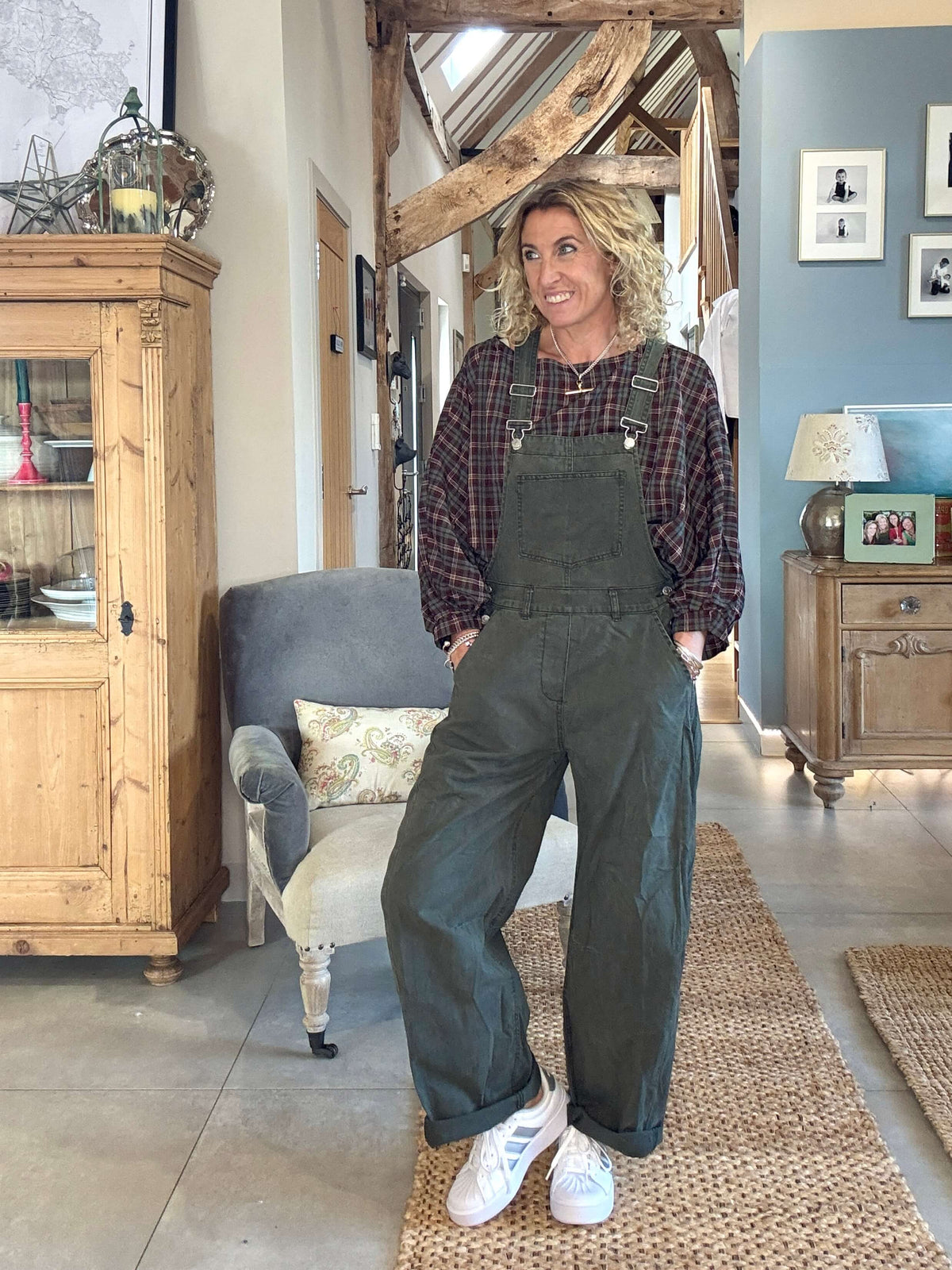 Carnaby Barrel Dungarees | Khaki