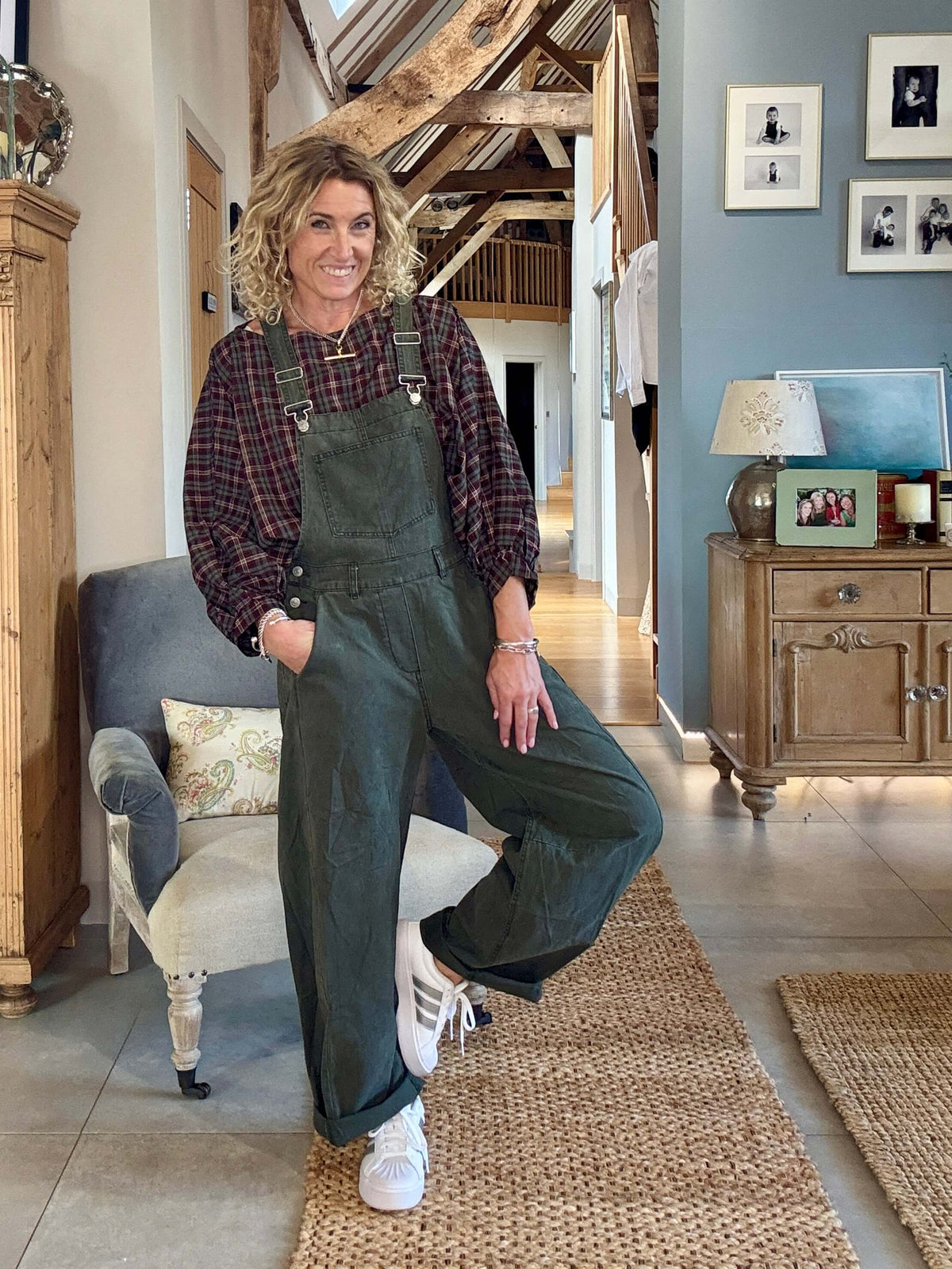 Carnaby Barrel Dungarees | Khaki